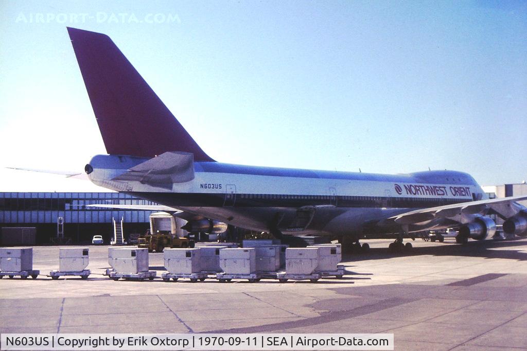 N603US, 1970 Boeing 747-151 C/N 19780, N603US in SEA. Picture taken from a DC-8-62