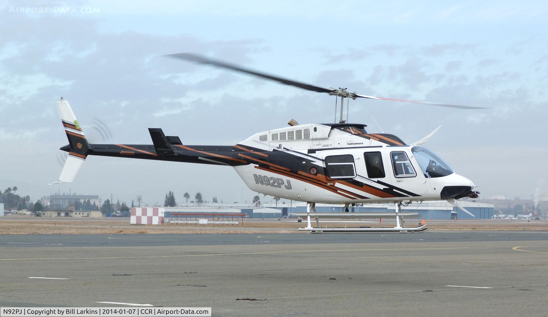 N92PJ, 1984 Bell 206L-3 LongRanger III C/N 51094, Leaving for work on the PG&E lines.
