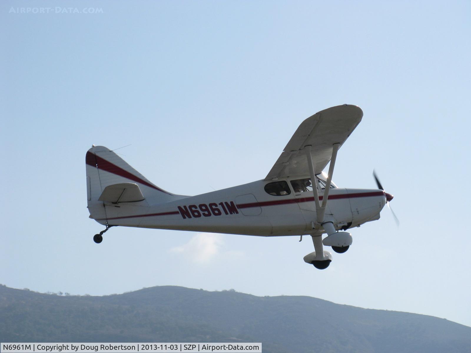 N6961M, 1949 Stinson 108-3 Voyager C/N 108-4961, 1949 Stinson 108-3 STATION WAGON, Franklin 6A4165 165 Hp, takeoff climb Rwy 22