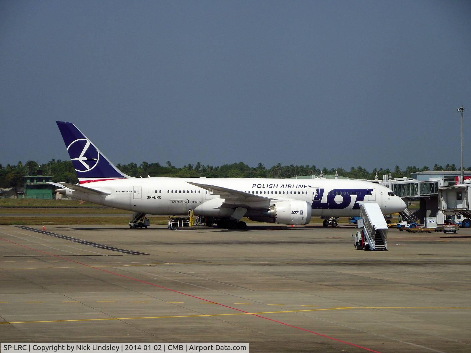 SP-LRC, 2013 Boeing 787-8 Dreamliner C/N 35940, Dreamliner at Colombo Airport 2 Jan 2014