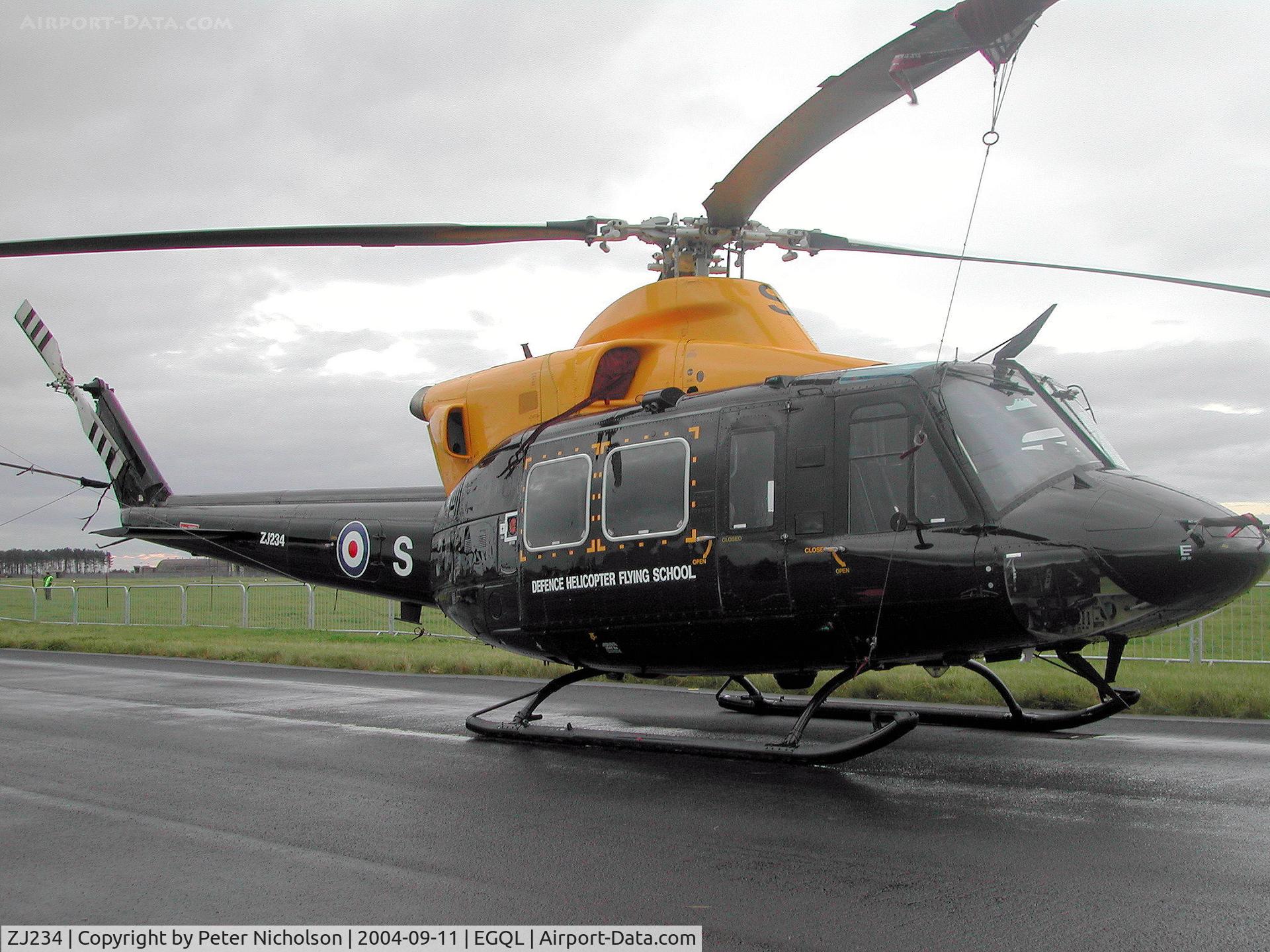 ZJ234, 1996 Bell 412EP Griffin HT1 C/N 36144, Griffin HT.1, callsign Shawbury 97, of 60 (Reserve) Squadron at RAF Shawbury on display at the 2004 RAF Leuchars Airshow.
