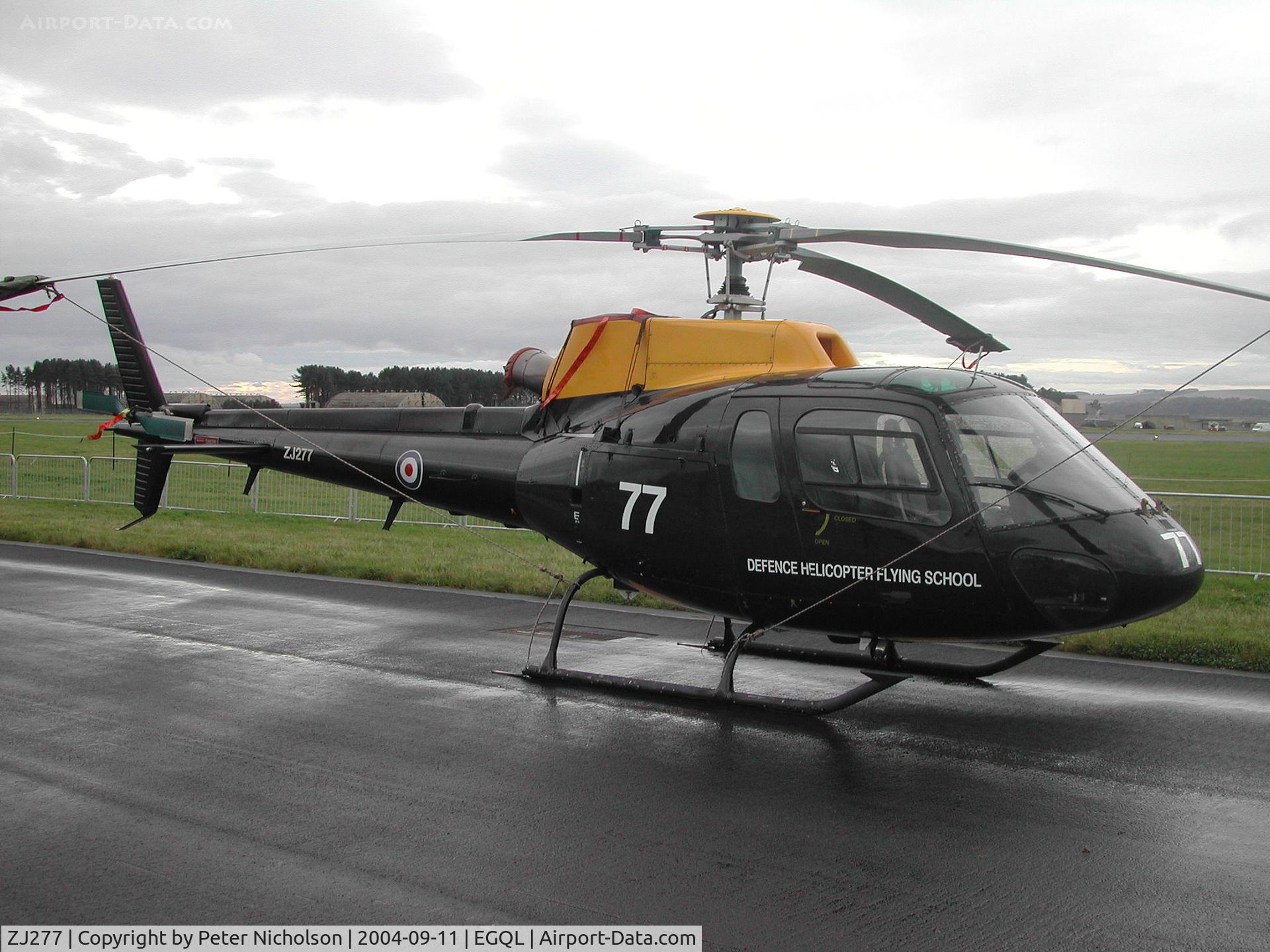 ZJ277, 1997 Eurocopter AS-350BB Squirrel HT1 Ecureuil C/N 3017, Squirrel HT.1, callsign Shawbury 41, of the Defence Helicopter Flying School on  display at the 2004 RAF Leuchars Airshow.