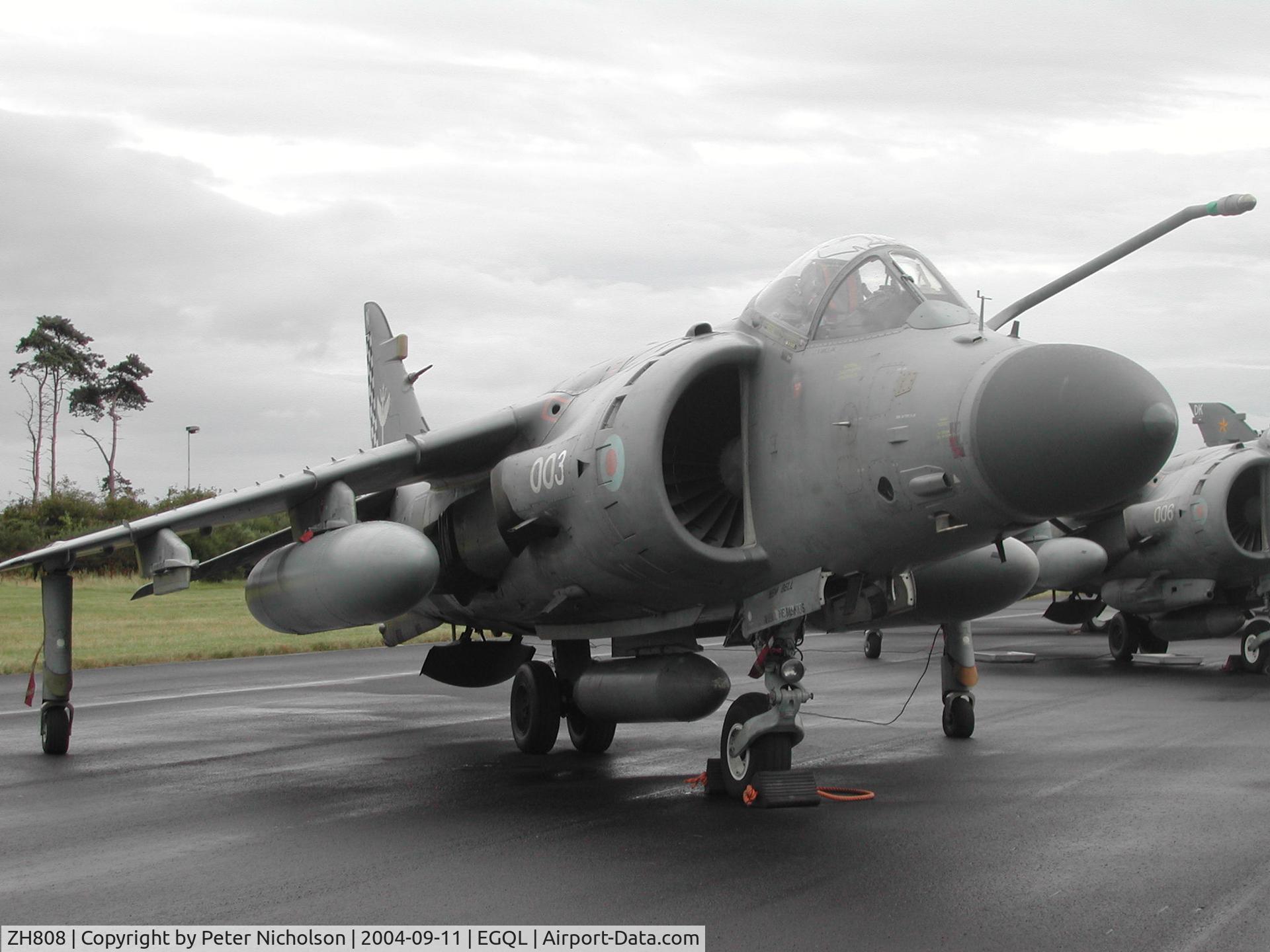 ZH808, 1997 British Aerospace Sea Harrier F/A.2 C/N NB13, Sea Harrier F/A.2, callsign Venom 1, of 801 Squadron on display at the 2004 RAF Leuchars Airshow.