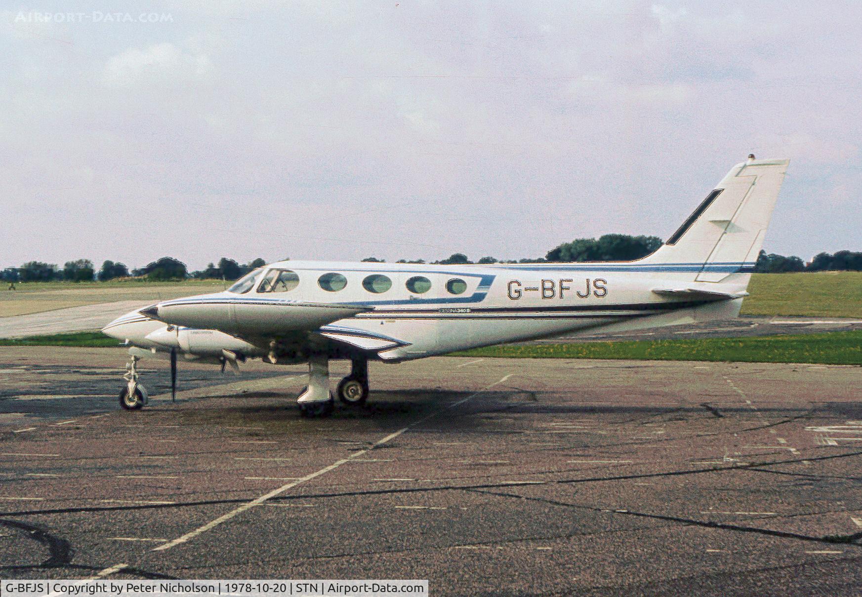 G-BFJS, 1978 Cessna 340 C/N 340-0442, Cessna 340A as seen at Stansted in October 1978.