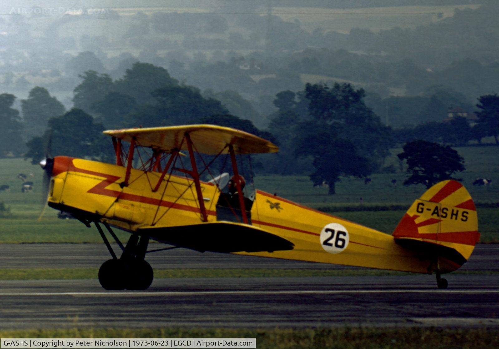 G-ASHS, 1946 Stampe-Vertongen SV-4C(G) C/N 265, Stampe SV-4C seen in action at the 1973 Woodford Airshow.