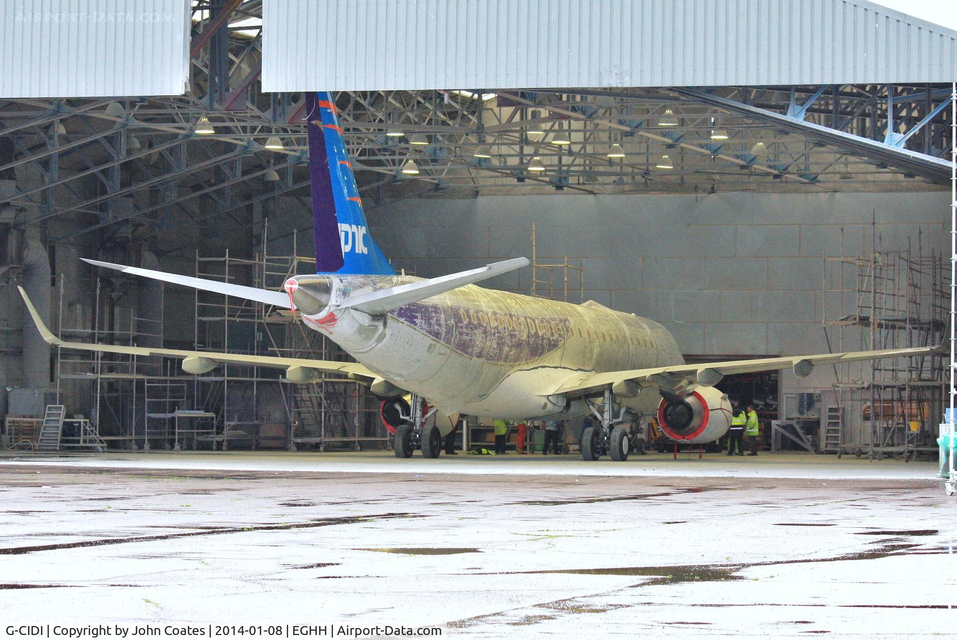 G-CIDI, 2013 Embraer 190LR (ERJ-190-100LR) C/N 19000616, Being prepared for respray to Arkia livery
