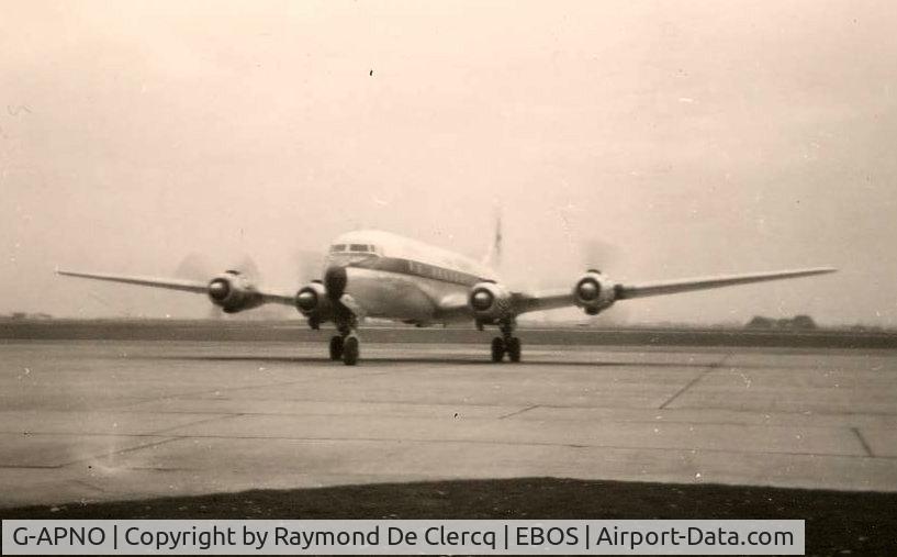G-APNO, 1958 Douglas DC-6B(F) C/N 45531, Air Ferry  DC-6A at Ostend on 1967-04-05.