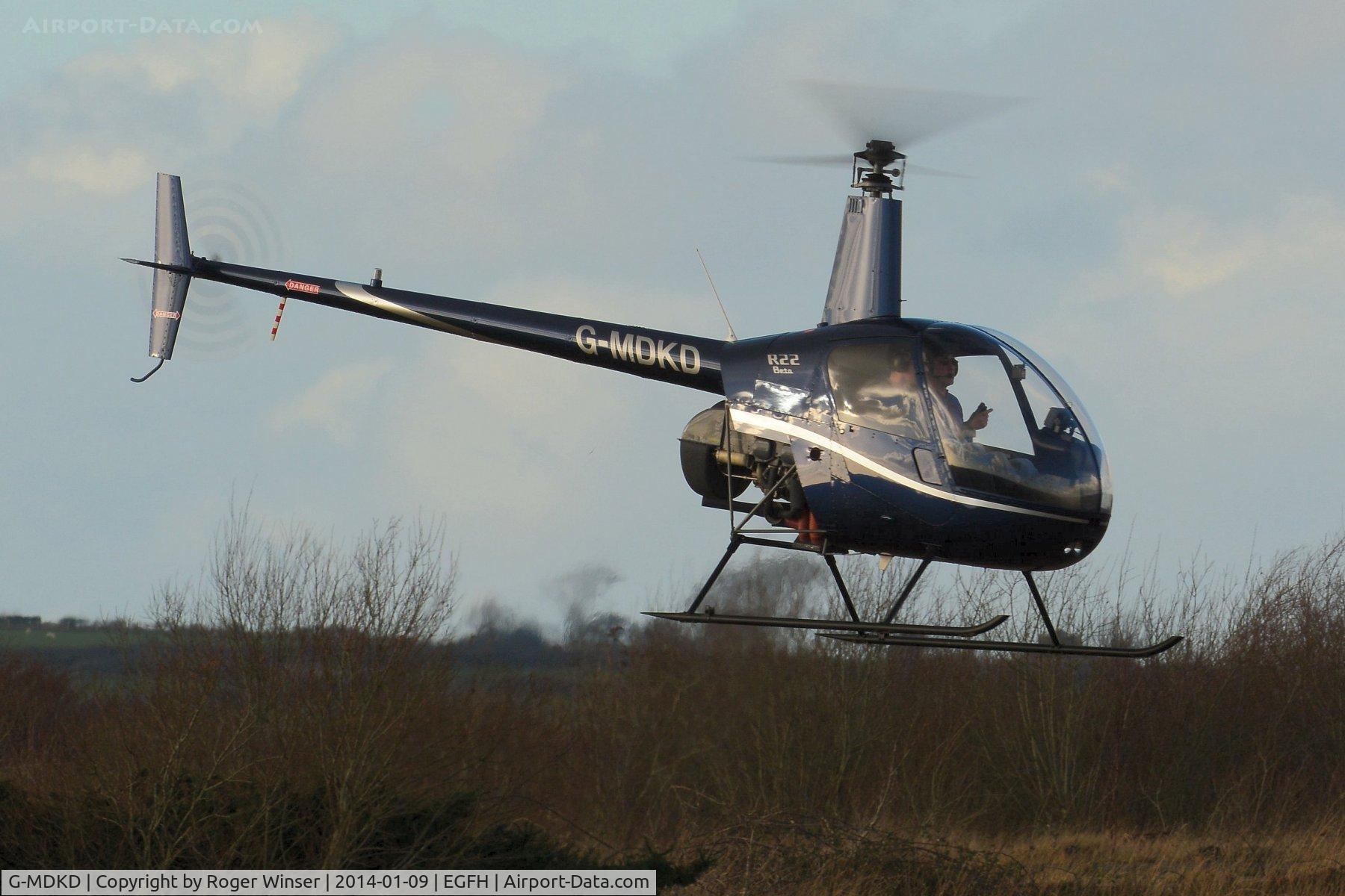 G-MDKD, 1990 Robinson R22 Beta C/N 1247, Resident R22 Beta operated by HeliAir Wales.