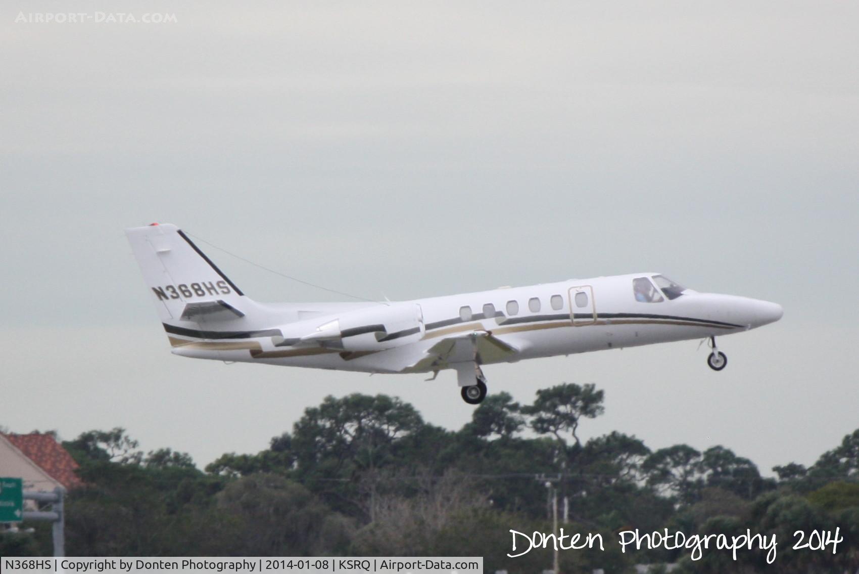 N368HS, Cessna 550 Citation II C/N 550-0889, Cessna Citation II (N368HS) departs Sarasota-Bradenton International Airport enroute to St Cloud Airport