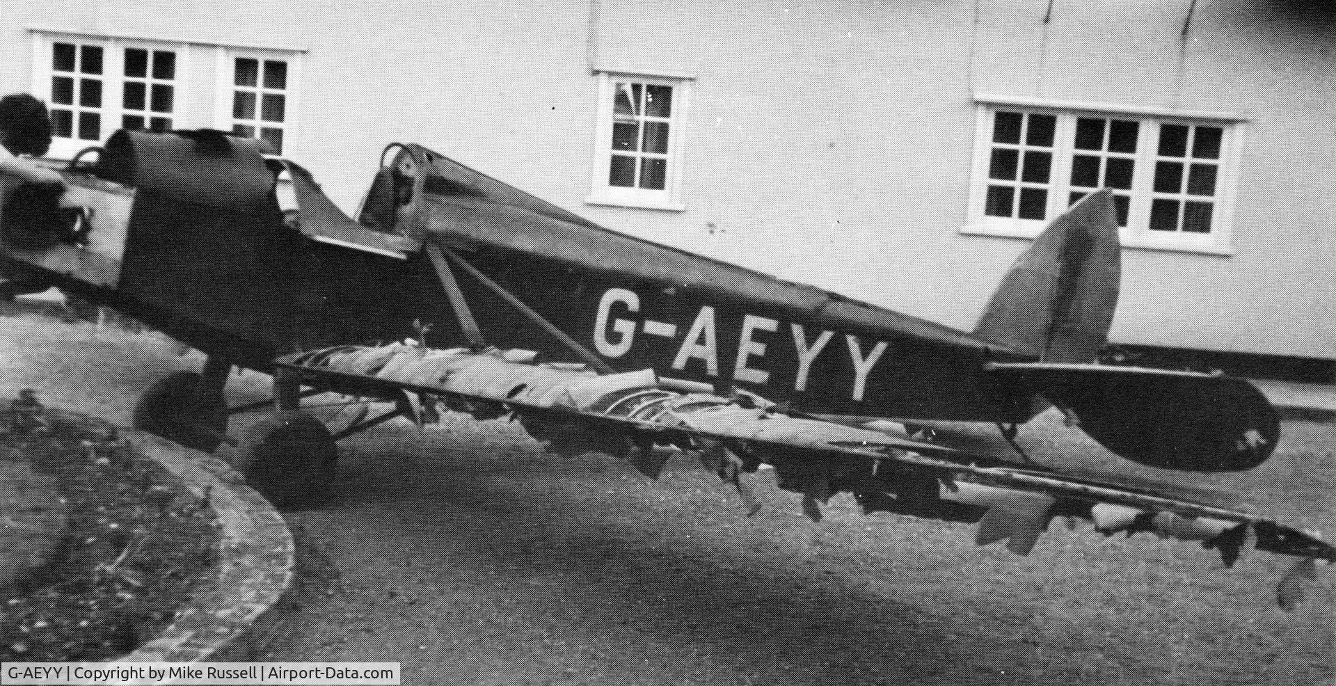 G-AEYY, 1937 Luton Martin Monoplane C/N 1, The Martin Monoplane at the home of the late Mike Russell, Henham, Essex, in September 1977