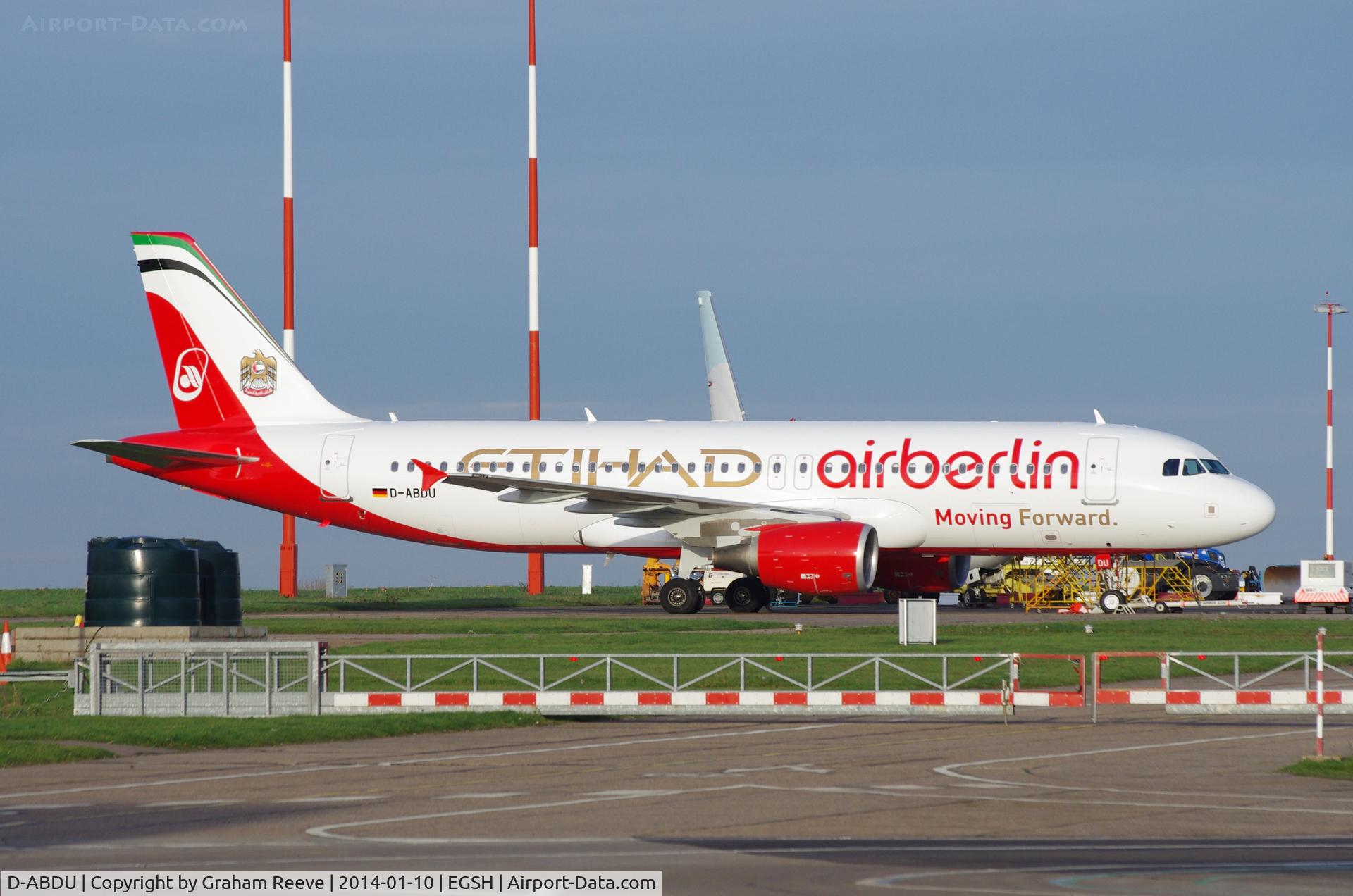D-ABDU, 2008 Airbus A320-214 C/N 3516, Fresh out of spray and in the colours if Etihad/Air Berlin