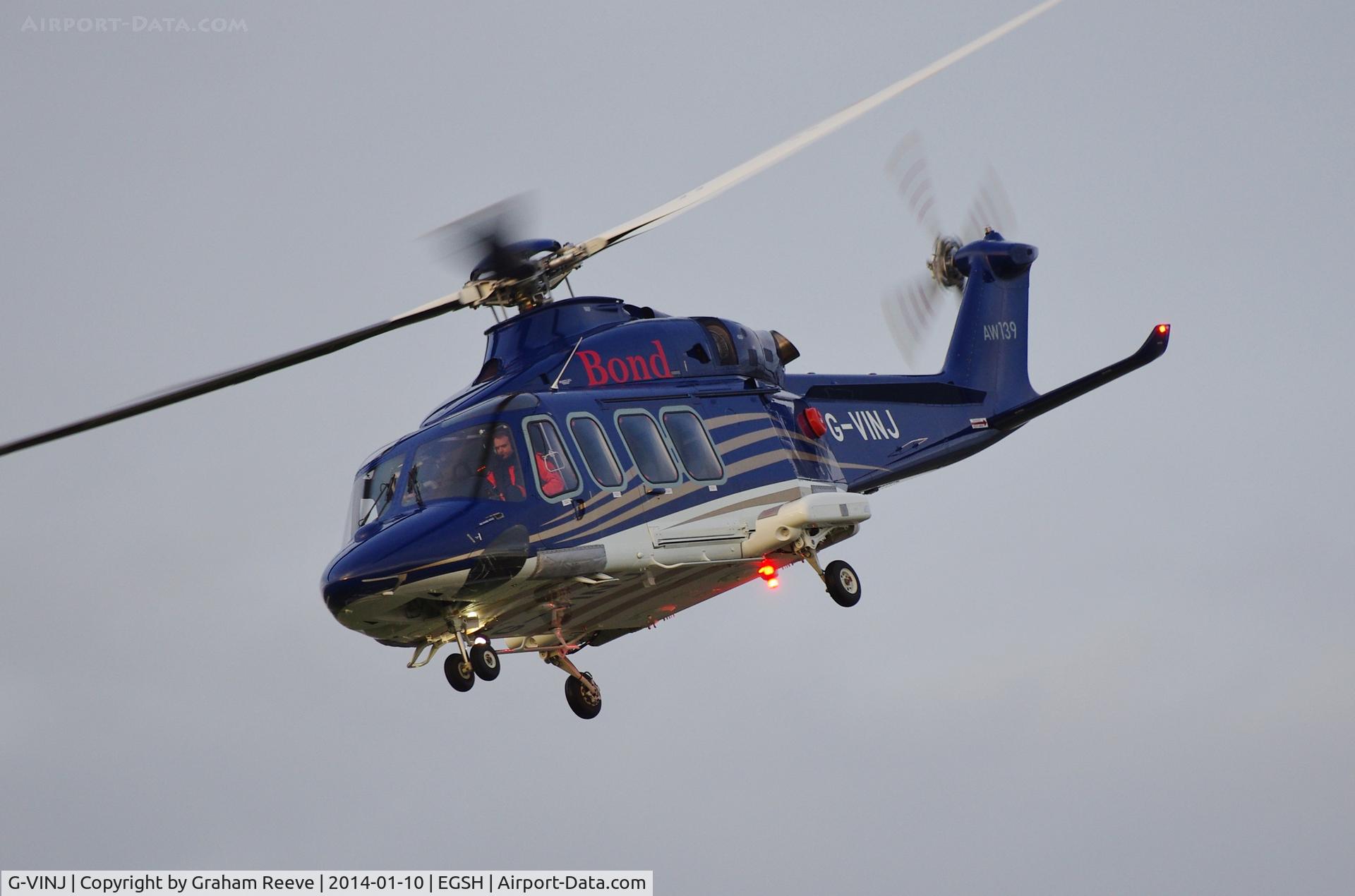G-VINJ, 2013 AgustaWestland AW-139 C/N 41355, Just airbourne.