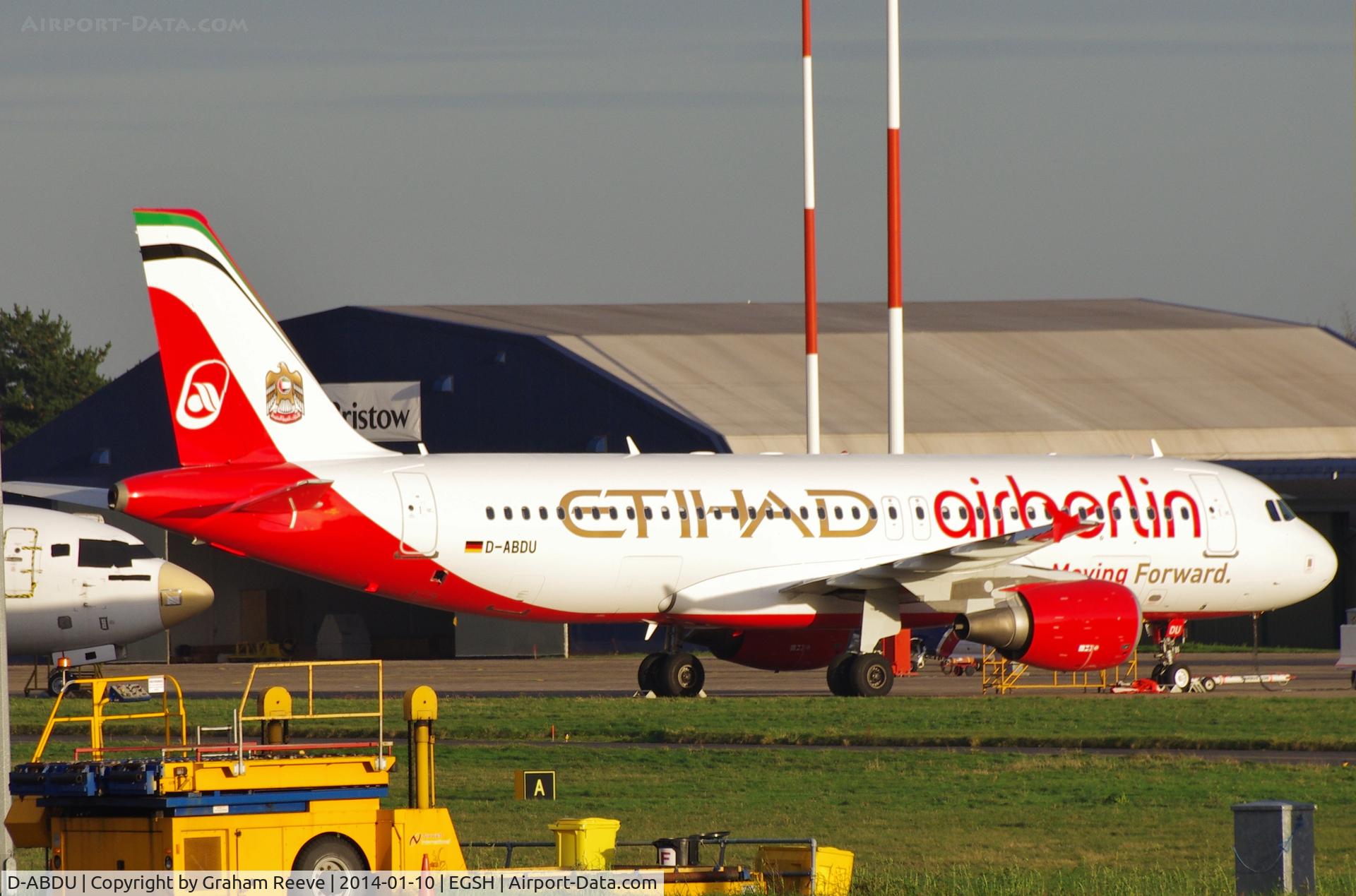 D-ABDU, 2008 Airbus A320-214 C/N 3516, Parked at Norwich after a re-spray.