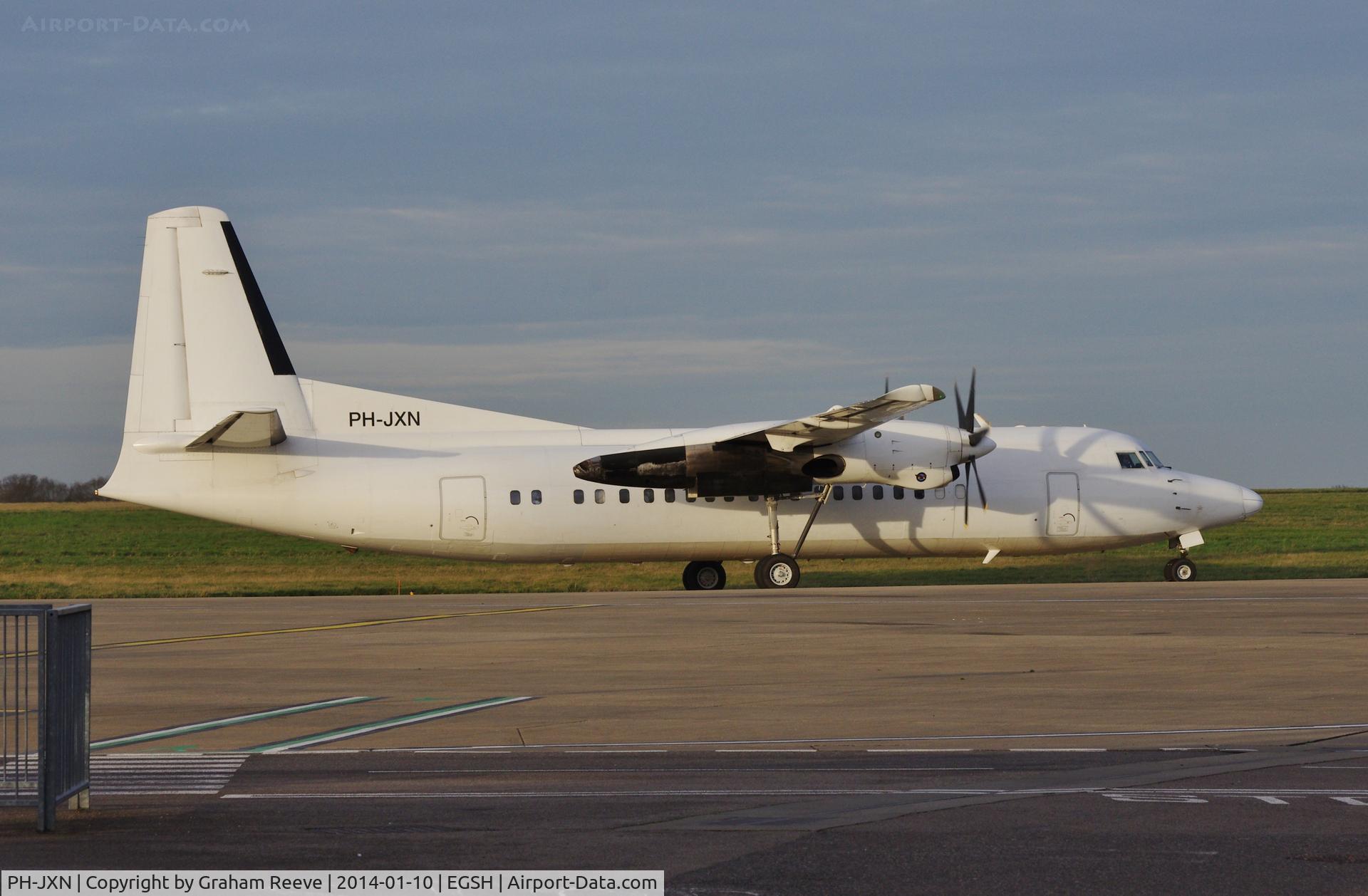 PH-JXN, 1991 Fokker 50 C/N 20239, About to depart.
