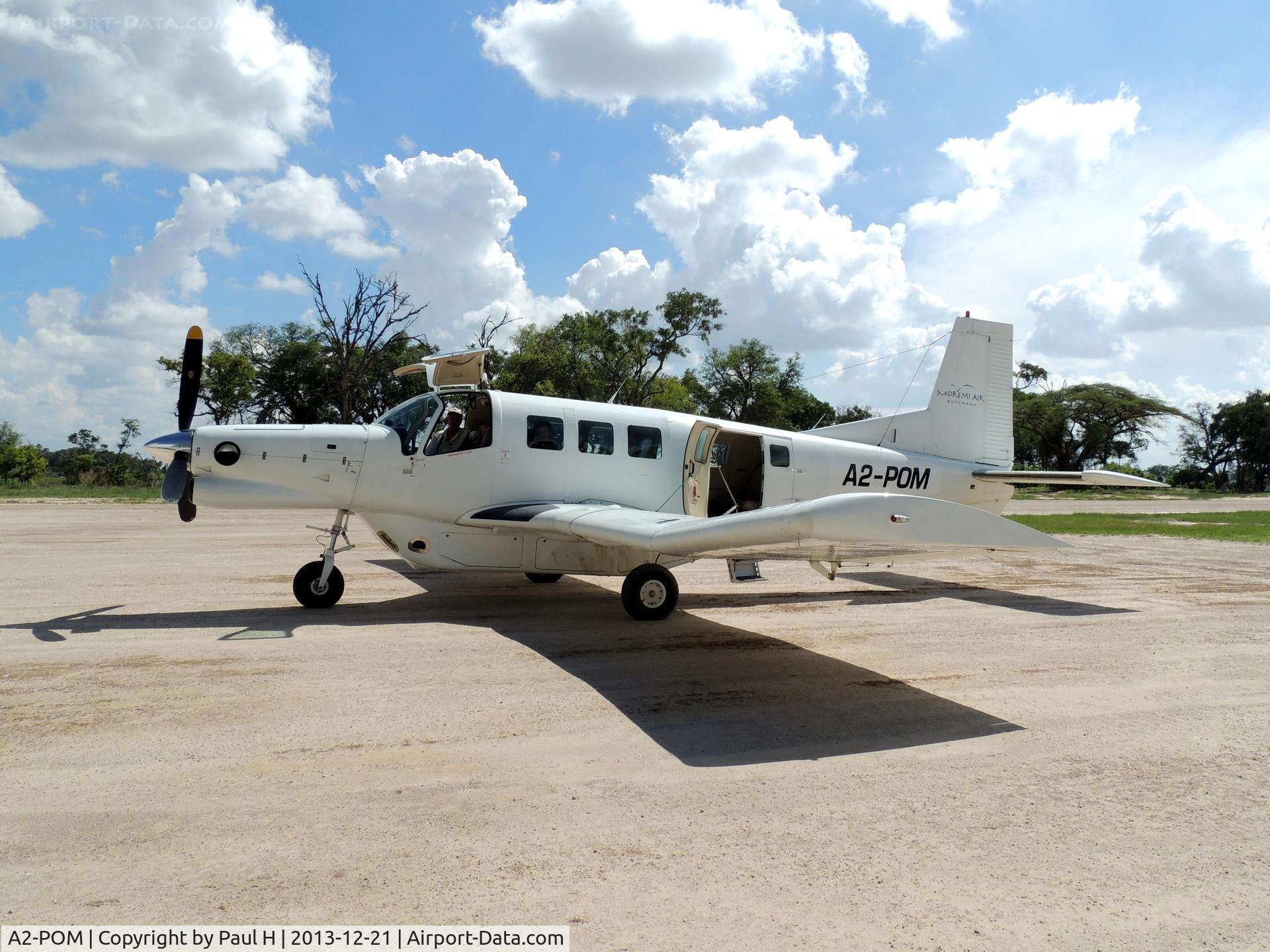 A2-POM, Pacific Aerospace 750XL C/N 131, At the Airstrip of Gunns Camp in Botswana
