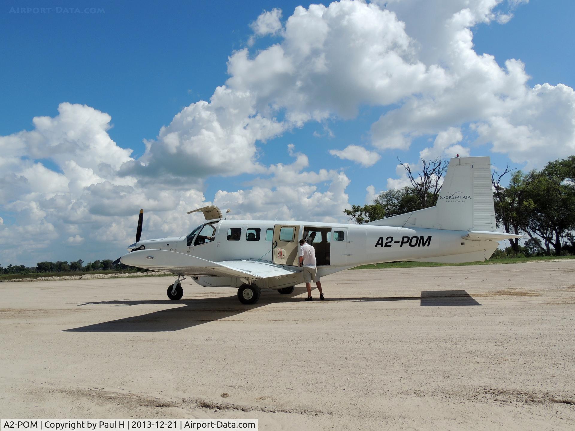 A2-POM, Pacific Aerospace 750XL C/N 131, At the Airstrip of Gunns Camp in Botswana