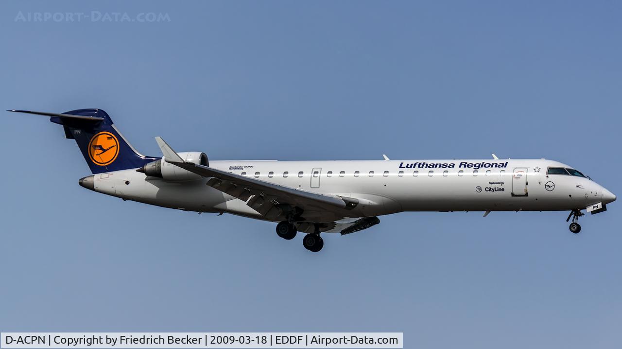 D-ACPN, 2003 Bombardier CRJ-701ER (CL-600-2C10) Regional Jet C/N 10083, on final RW07R