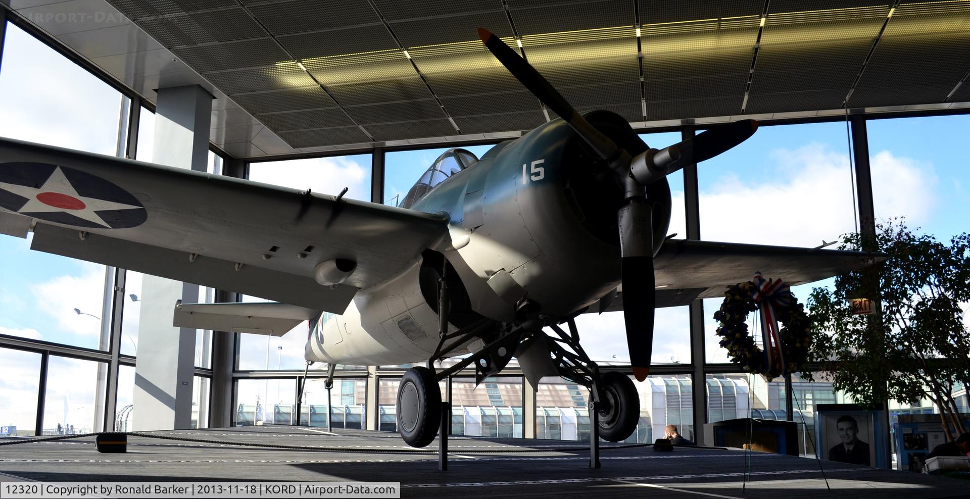 12320, 1944 Grumman F4F-3 Wildcat C/N 5980, Butch O'Hare exhibit at O'Hare Airport