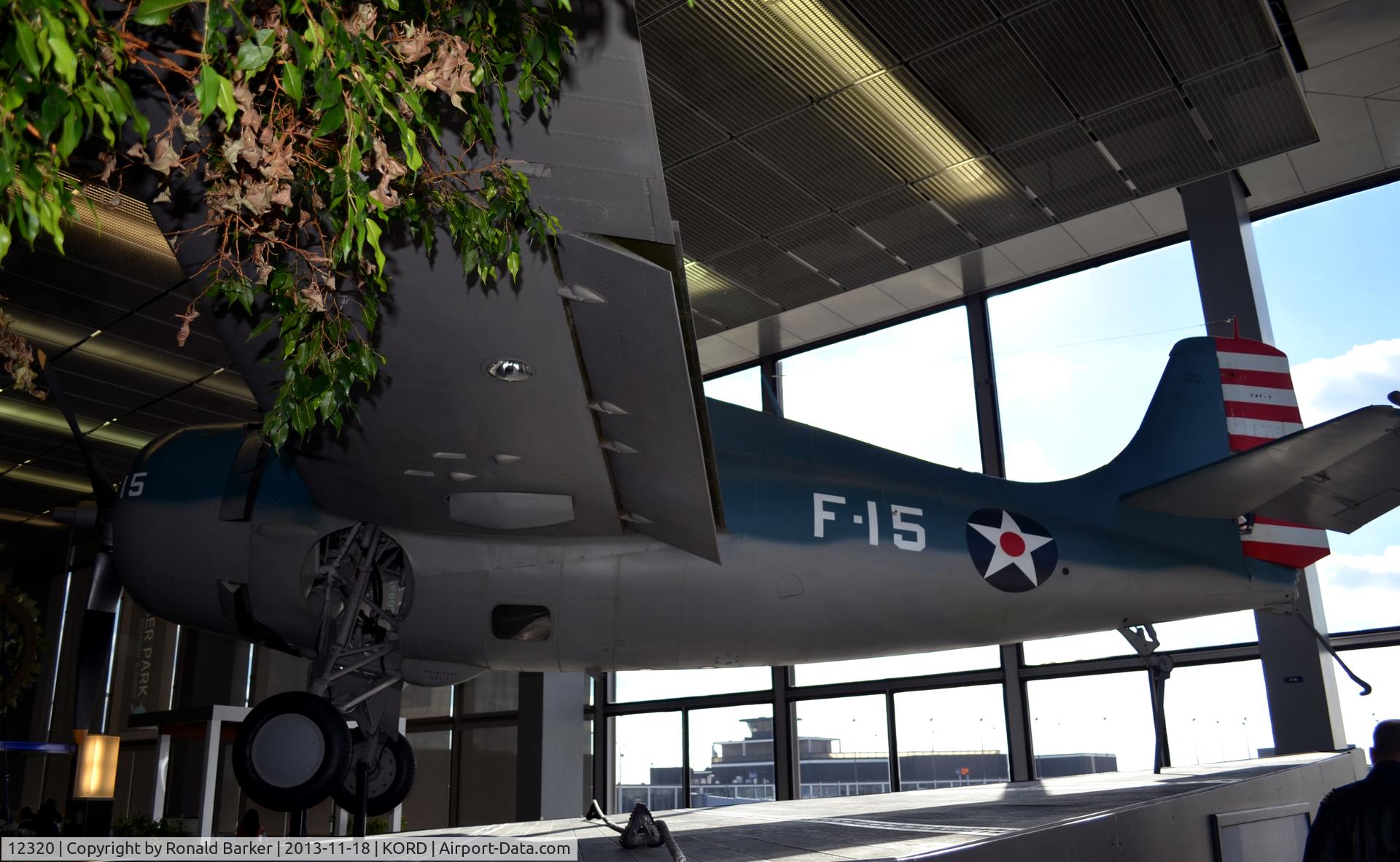 12320, 1944 Grumman F4F-3 Wildcat C/N 5980, Butch O'Hare exhibit at O'Hare Airport