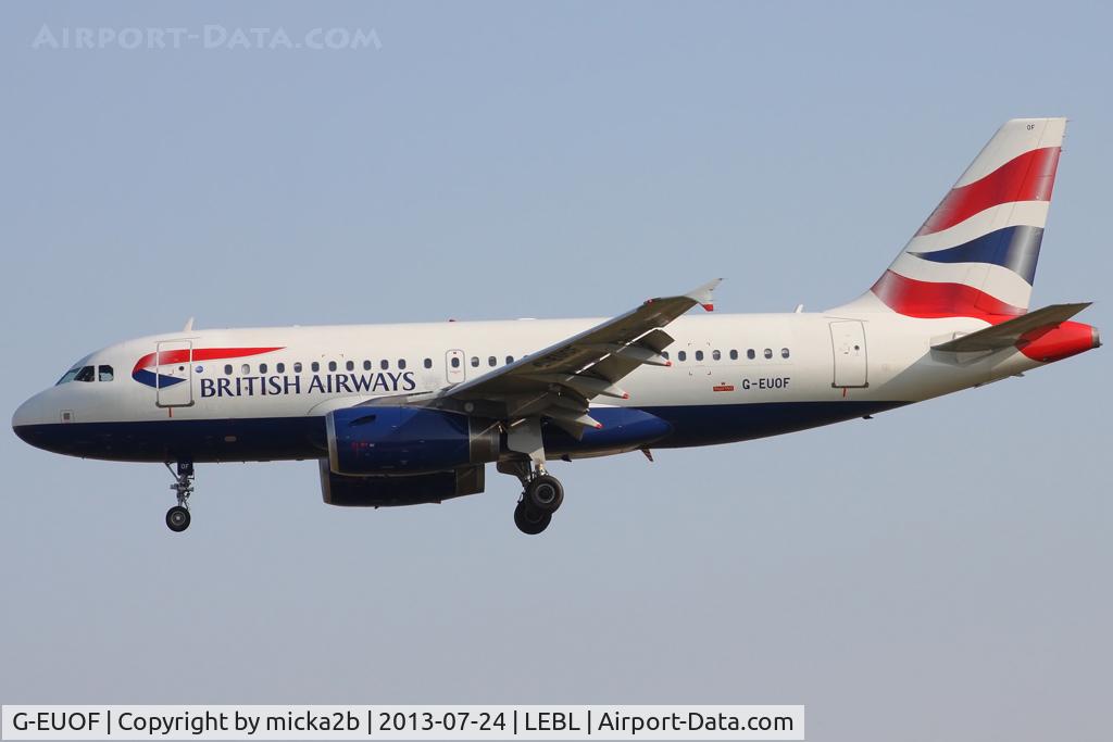 G-EUOF, 2001 Airbus A319-131 C/N 1590, Landing