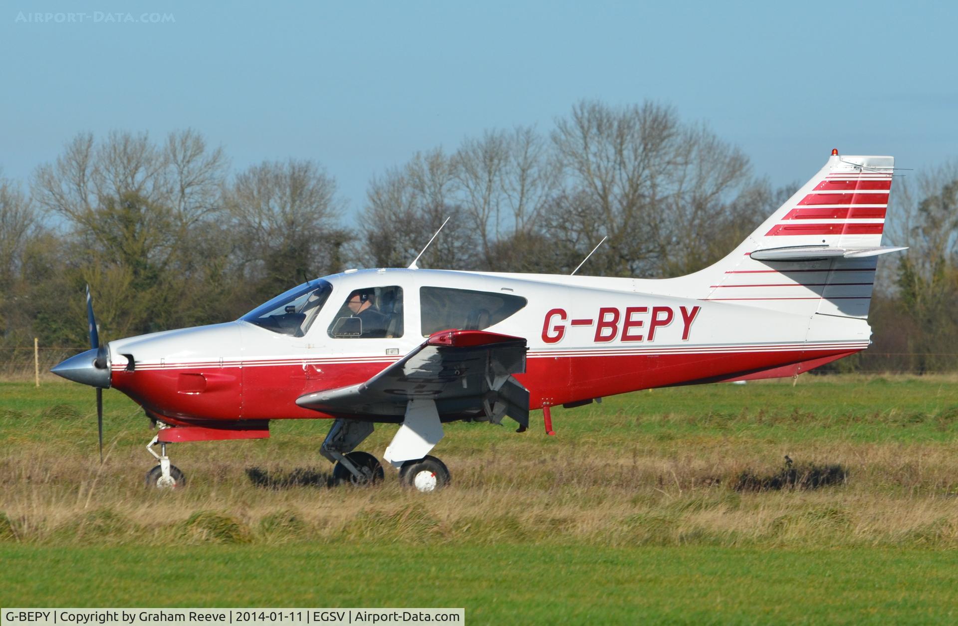 G-BEPY, 1977 Rockwell Commander 112B C/N 524, Just landed.