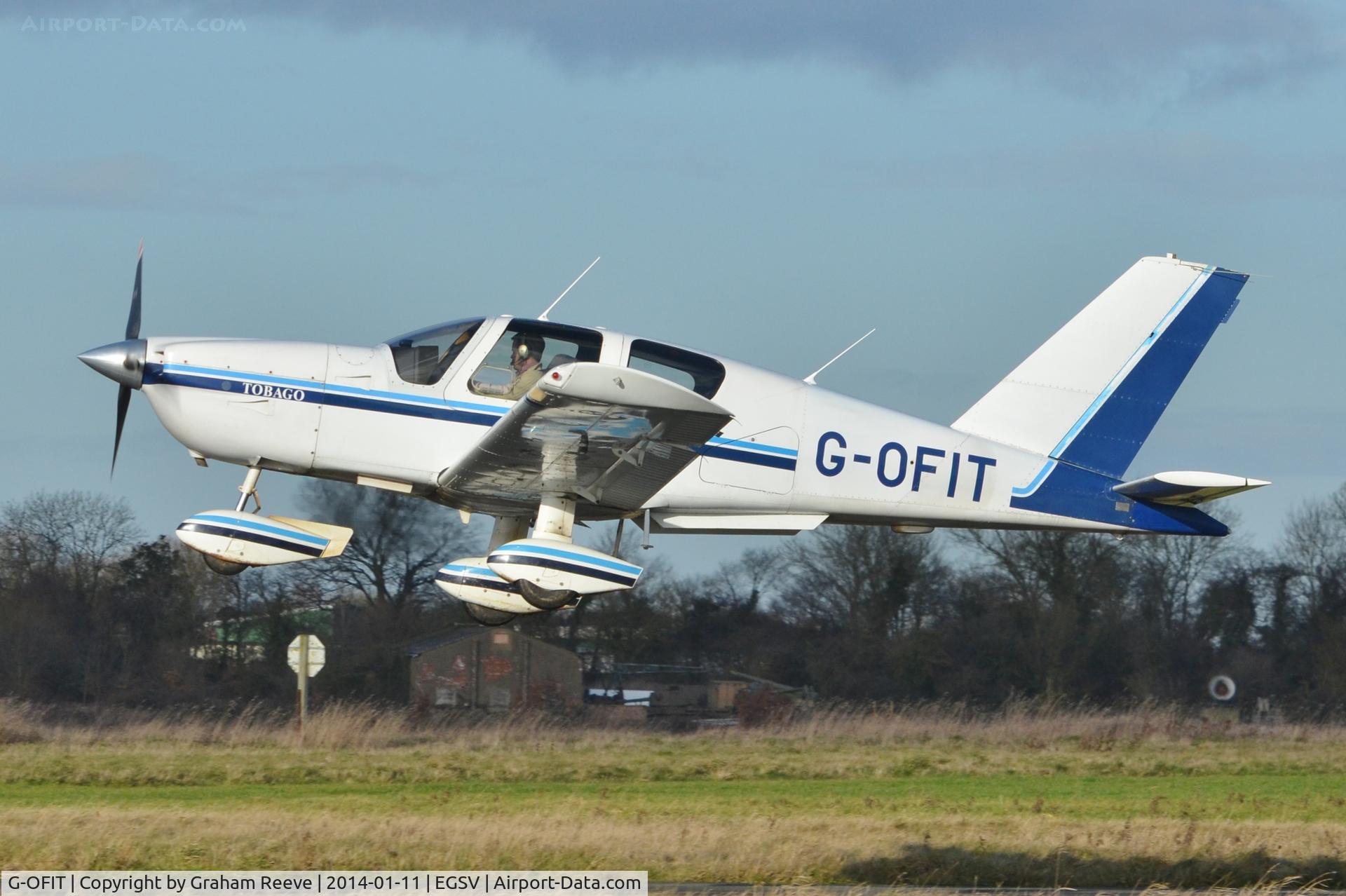 G-OFIT, 1989 Socata TB-10 Tobago C/N 938, Just airbourne.