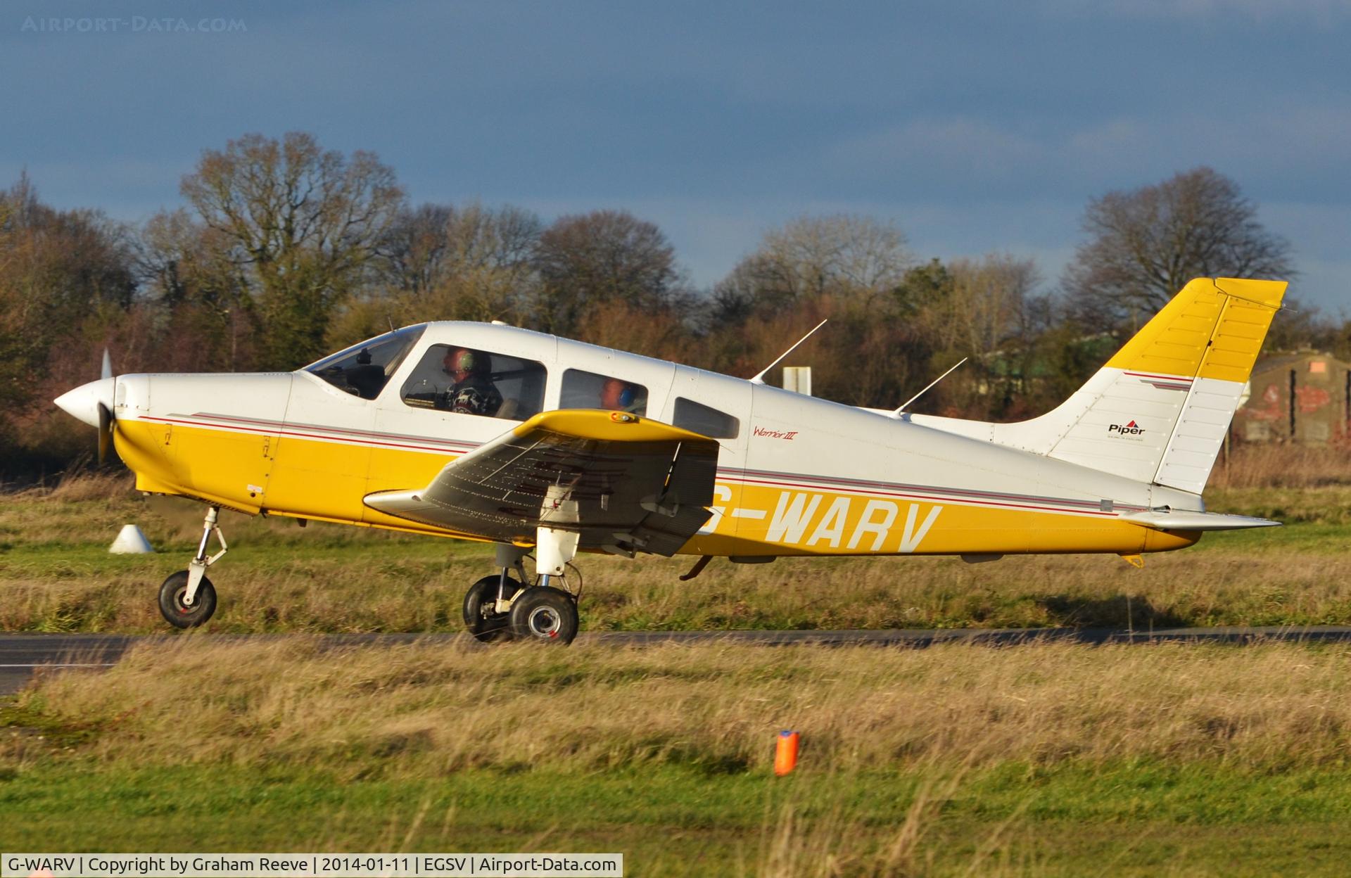G-WARV, 1998 Piper PA-28-161 Cherokee Warrior III C/N 2842036, Just getting airbourne.