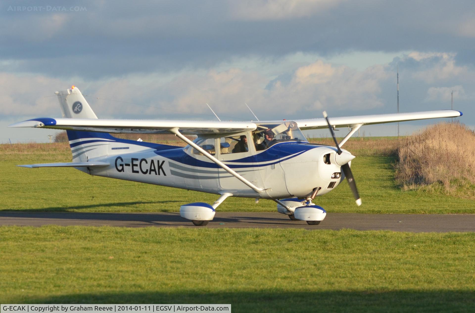 G-ECAK, 1976 Reims F172M ll Skyhawk C/N 1509, Just landed.
