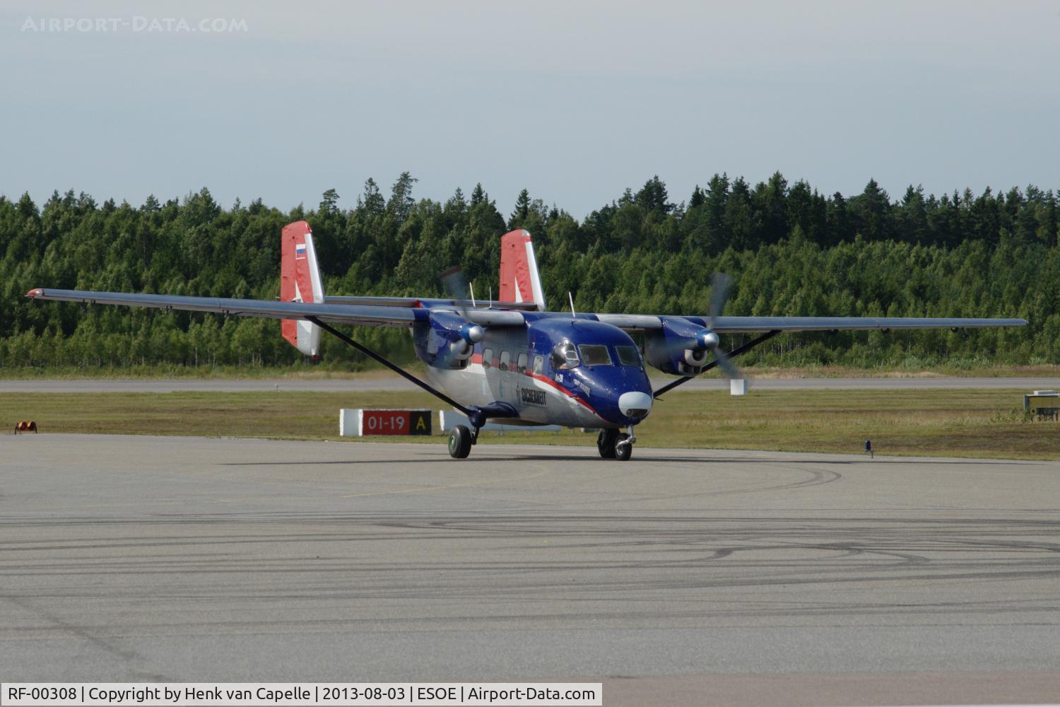 RF-00308, Antonov An-28 C/N 1AJ001-04, PZL-Mielec built An-28 taxying in at Örebro airport, Sweden.