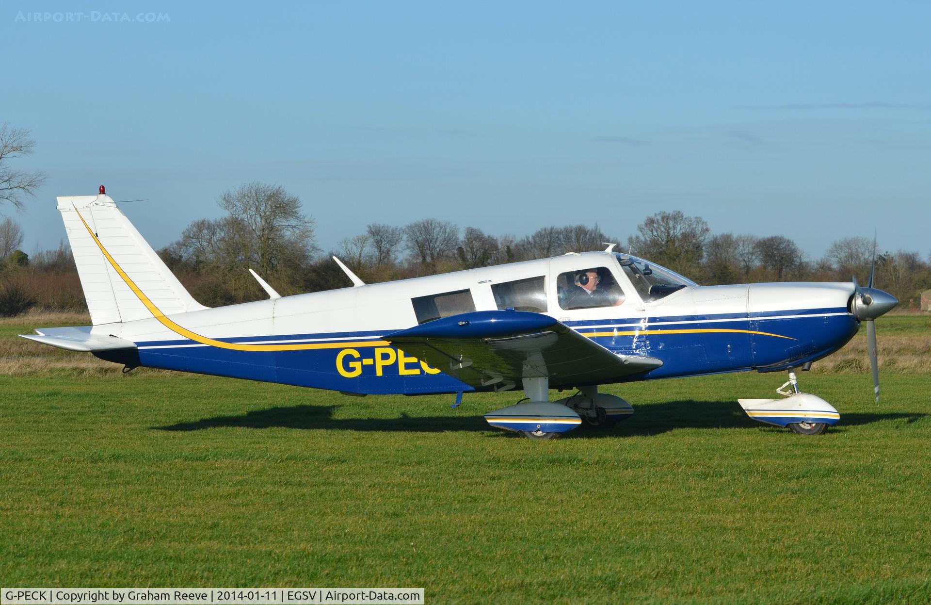 G-PECK, 1970 Piper PA-32-300 Cherokee Six C/N 32-7140008, Just landed.