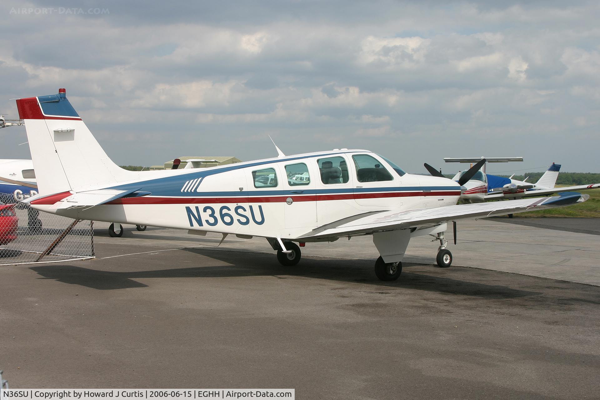 N36SU, 1996 Raytheon A36 Bonanza C/N E-3034, Privately owned.