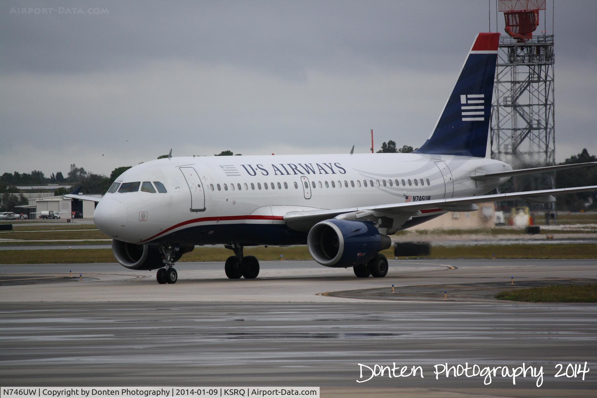 N746UW, 2000 Airbus A319-112 C/N 1297, US Air Flight 2015 (N746UW) arrives at Sarasota-Bradenton International Airport following a flight from Charlotte-Douglas International Airport