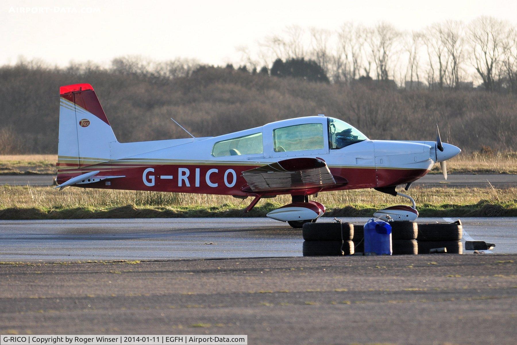 G-RICO, 1993 American General AG-5B Tiger C/N 10162, Visiting AA5 Tiger operated by the Delta Lima Flying Group. Previously registered N130U.