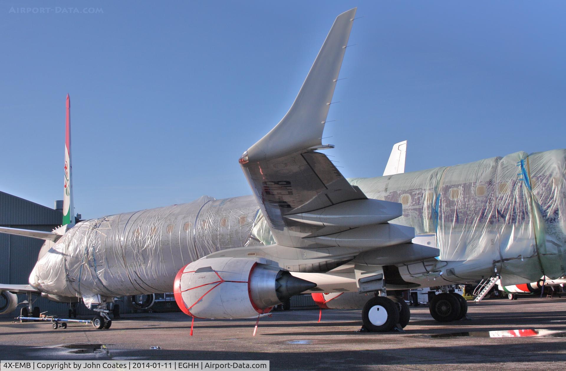 4X-EMB, 2013 Embraer 190LR (ERJ-190-100LR) C/N 19000616, Next proposed reg showing under wing of G-CIDI