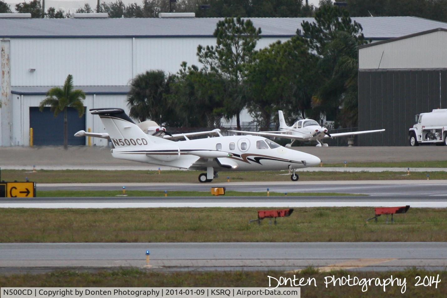 N500CD, 2007 Eclipse Aviation Corp EA500 C/N 000045, Eclipse 500 (N500CD) arrives at Sarasota-Bradenton International Airport following a flight from Page Field Airport