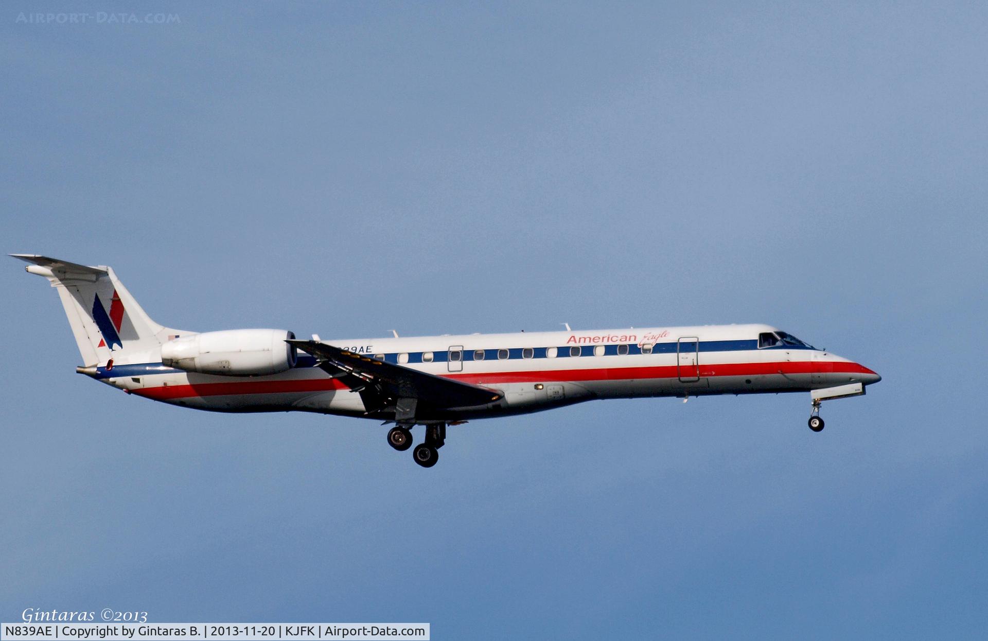 N839AE, 2002 Embraer ERJ-140LR (EMB-135KL) C/N 145653, Going To A Landing on 4R, JFK