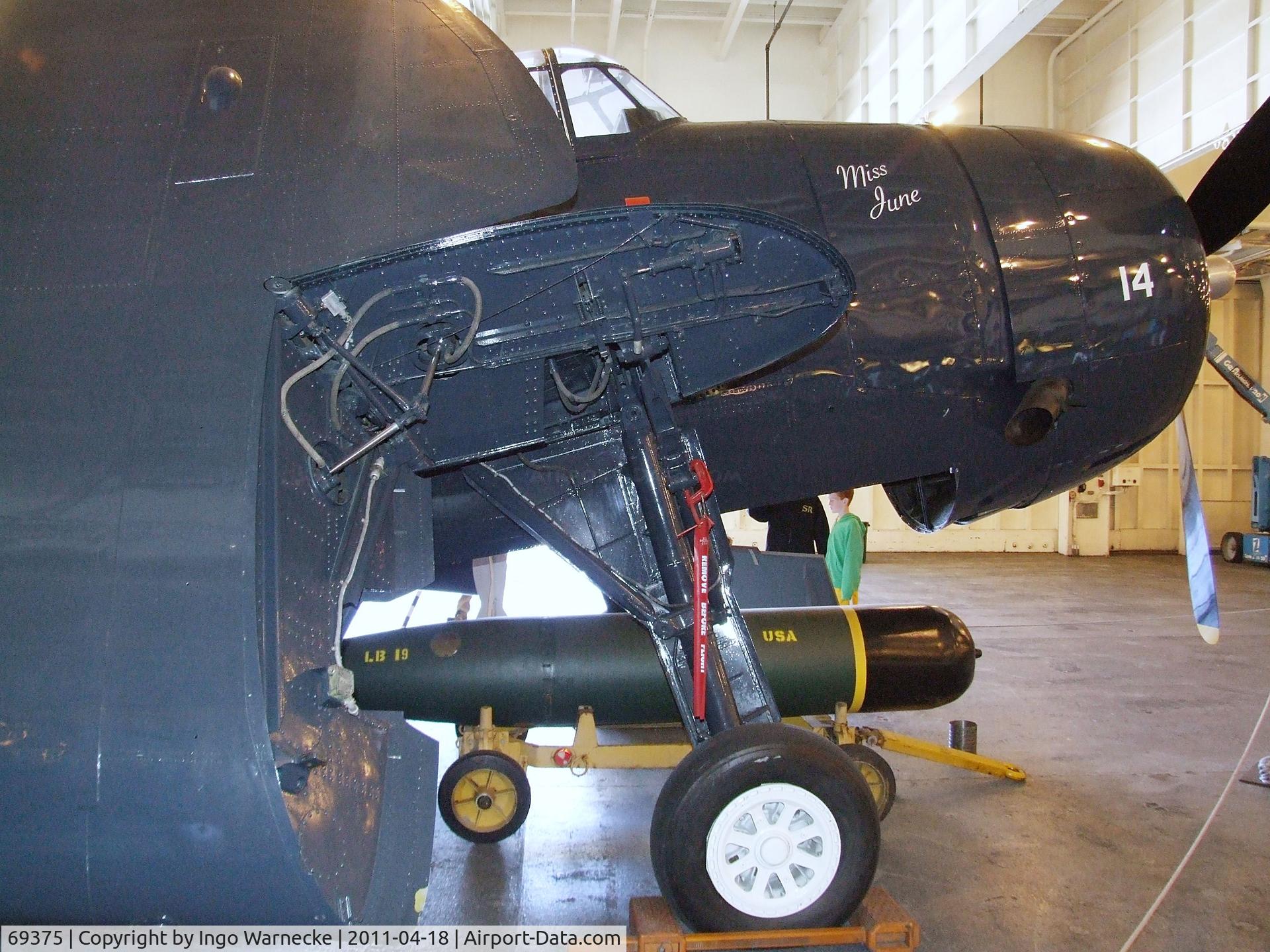 69375, 1958 General Motors TBM-3 Avenger C/N Not found (USN69375), Grumman (General Motors) TBM-3 Avenger at the USS Hornet Museum, Alameda CA