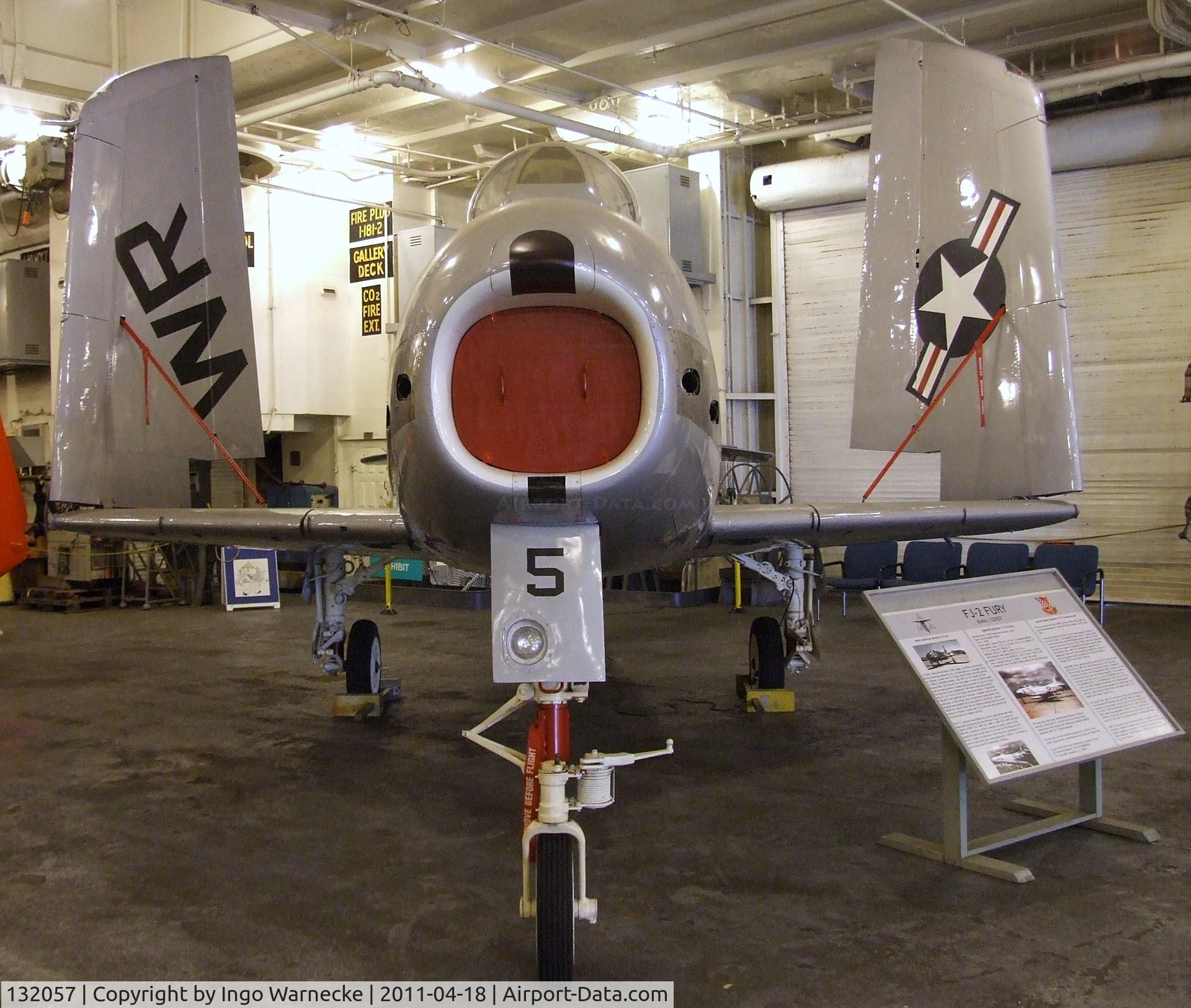 132057, North American FJ-2 Fury C/N Not found 132057, North American FJ-2 Fury at the USS Hornet Museum, Alameda CA