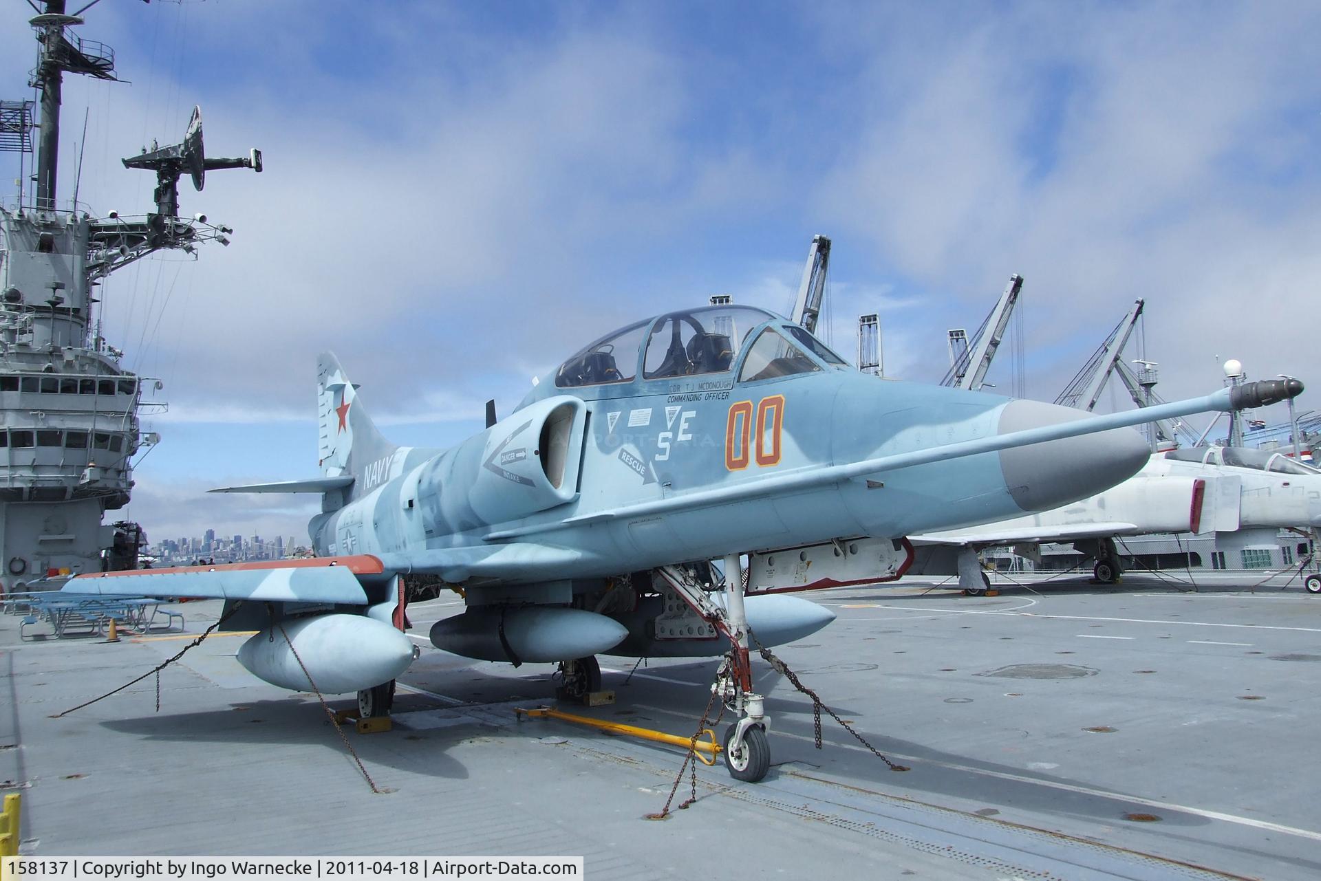 158137, Douglas TA-4J Skyhawk C/N 14174, Douglas TA-4J Skyhawk at the USS Hornet Museum, Alameda CA