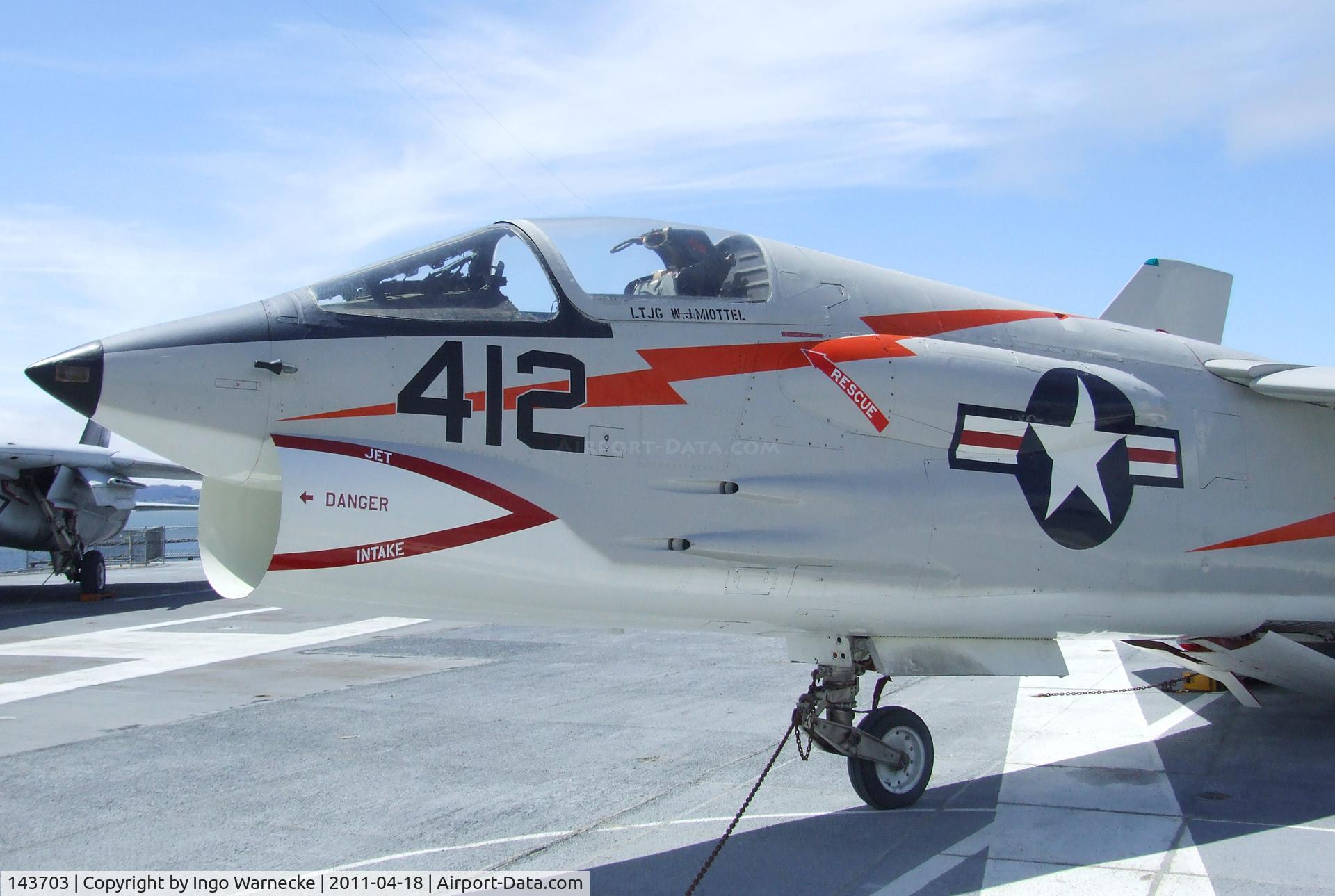 143703, Vought F-8A Crusader C/N Not found 143703, Vought F-8A Crusader at the USS Hornet Museum, Alameda CA