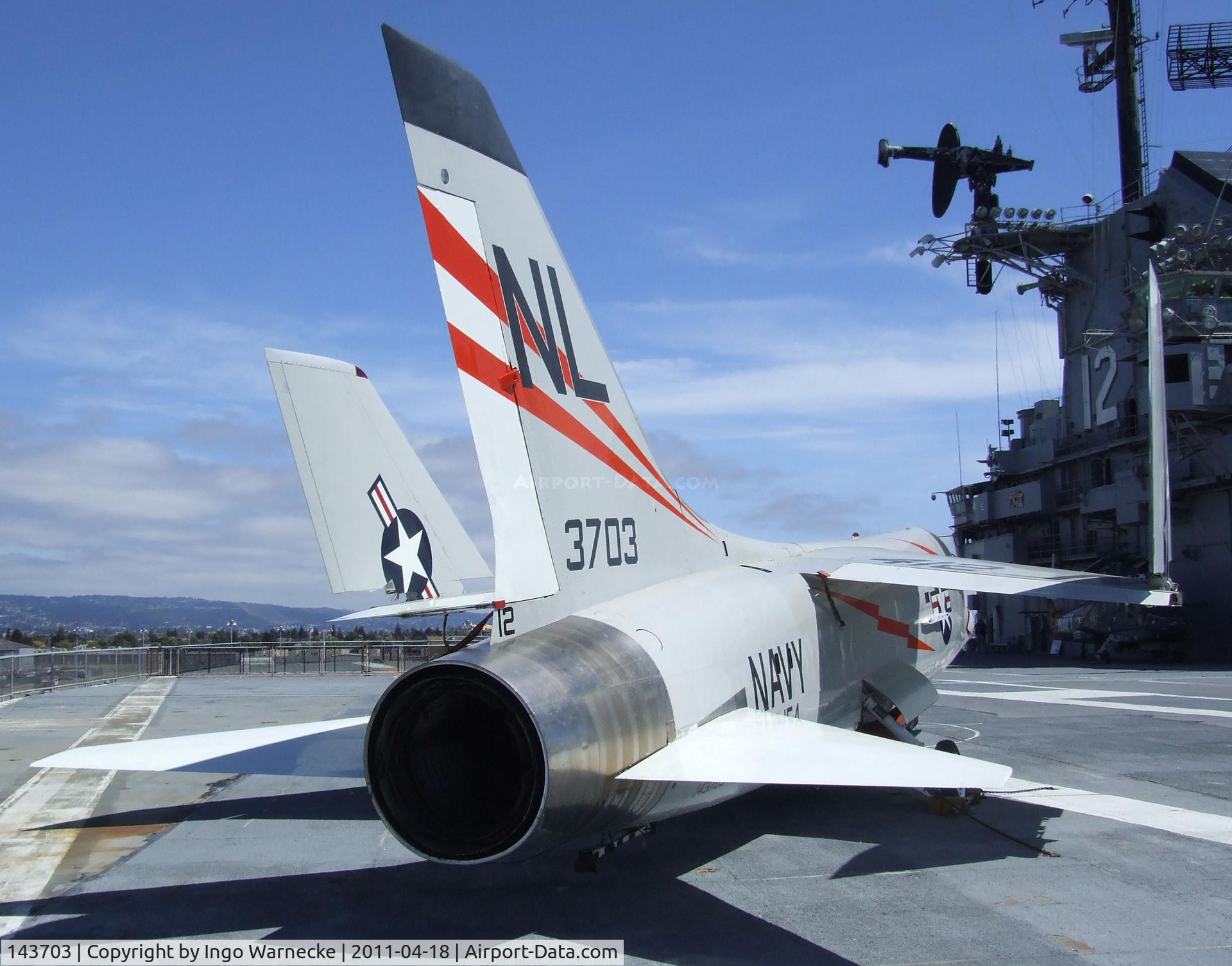 143703, Vought F-8A Crusader C/N Not found 143703, Vought F-8A Crusader at the USS Hornet Museum, Alameda CA
