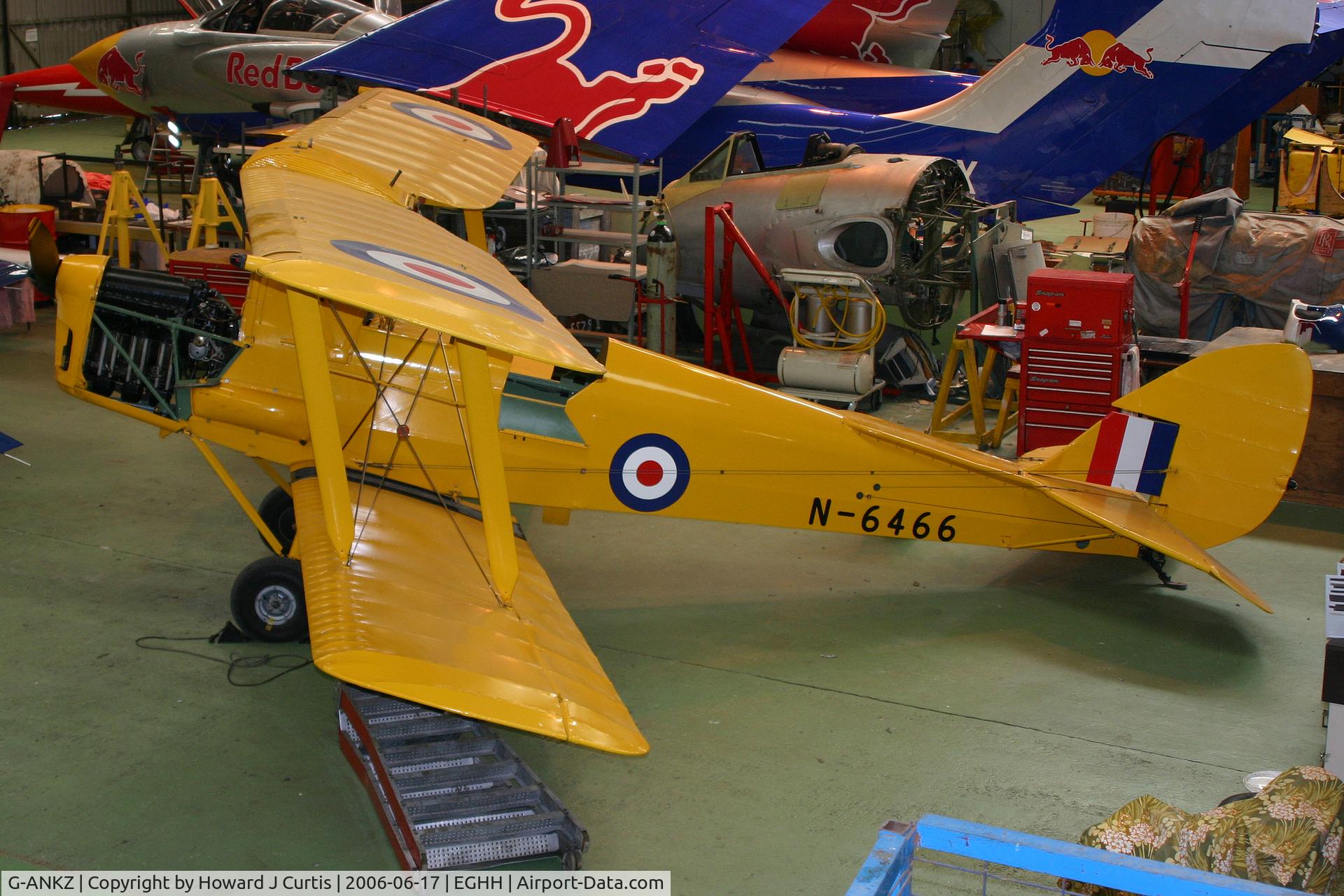 G-ANKZ, 1938 De Havilland DH-82A Tiger Moth II C/N 3803, Painted as N-6466. Undergoing maintenace with Worldwide.