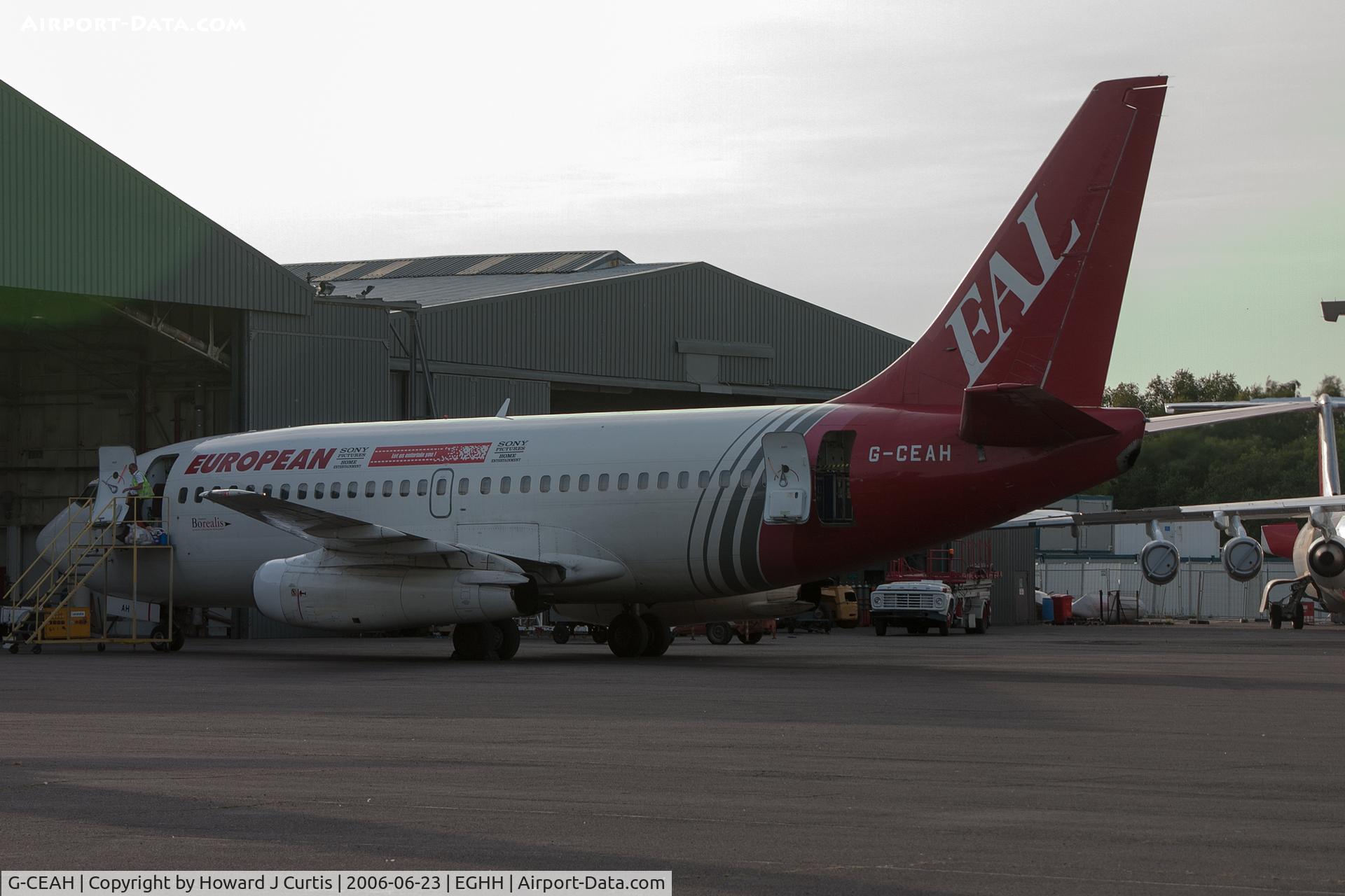 G-CEAH, 1975 Boeing 737-229 C/N 21135, 'Sony Pictures Home Entertainment' stickers.