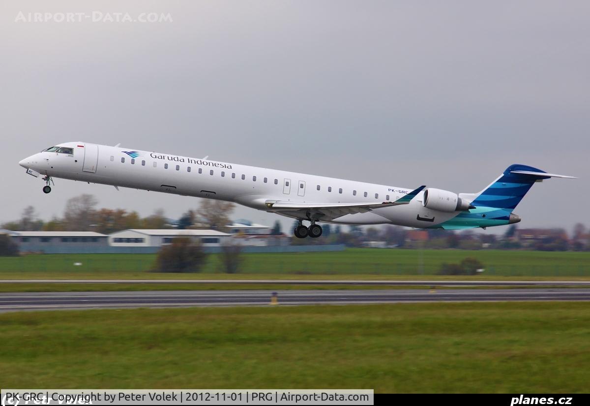PK-GRC, 1963 Fokker F-27-200 Friendship C/N 10223, 01.11.2012 Delivery flight of second CRJ-1000 for Garuda Indonesia at Ruzyne Airport Prague.