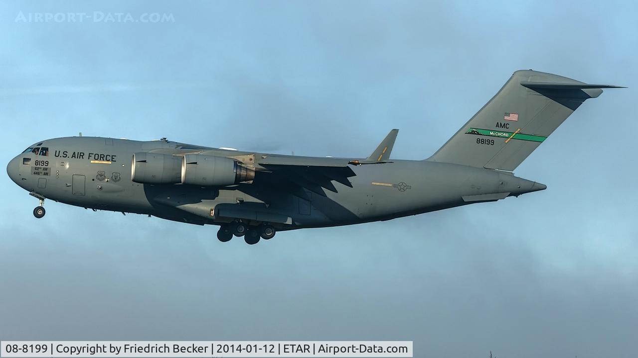 08-8199, 2009 Boeing C-17A Globemaster III C/N P-199, on final RW26