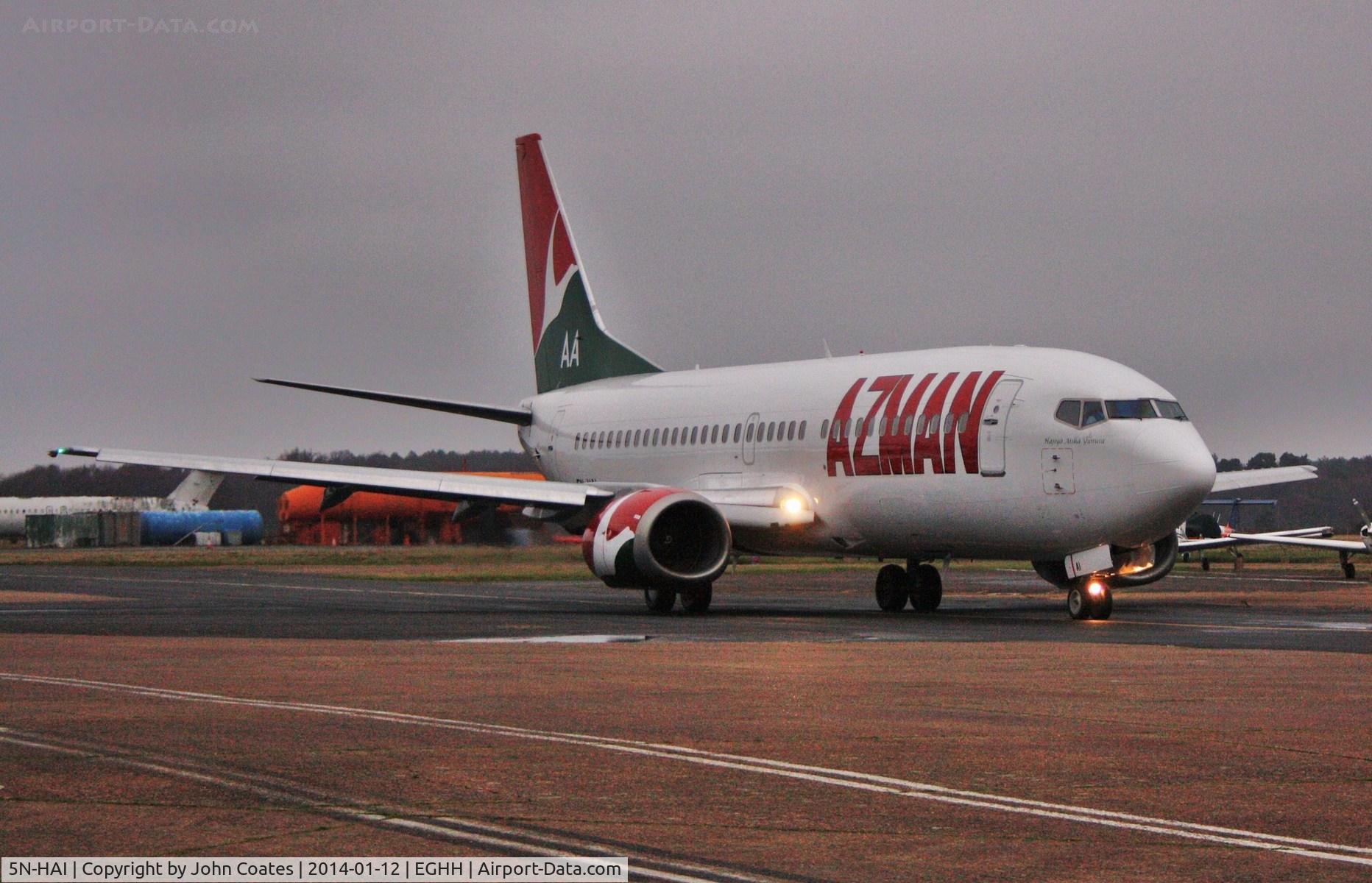 5N-HAI, 1998 Boeing 737-36N C/N 28570, Taxiing to depart on delivery