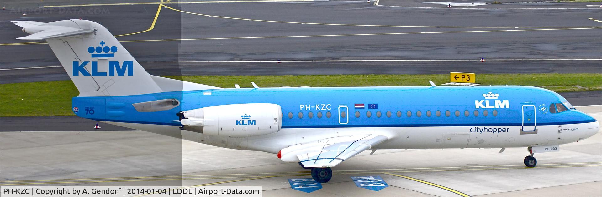 PH-KZC, 1996 Fokker 70 (F-28-0070) C/N 11566, KLM Cityhopper, is here on the apron at Düsseldorf Int'l(EDDL)
