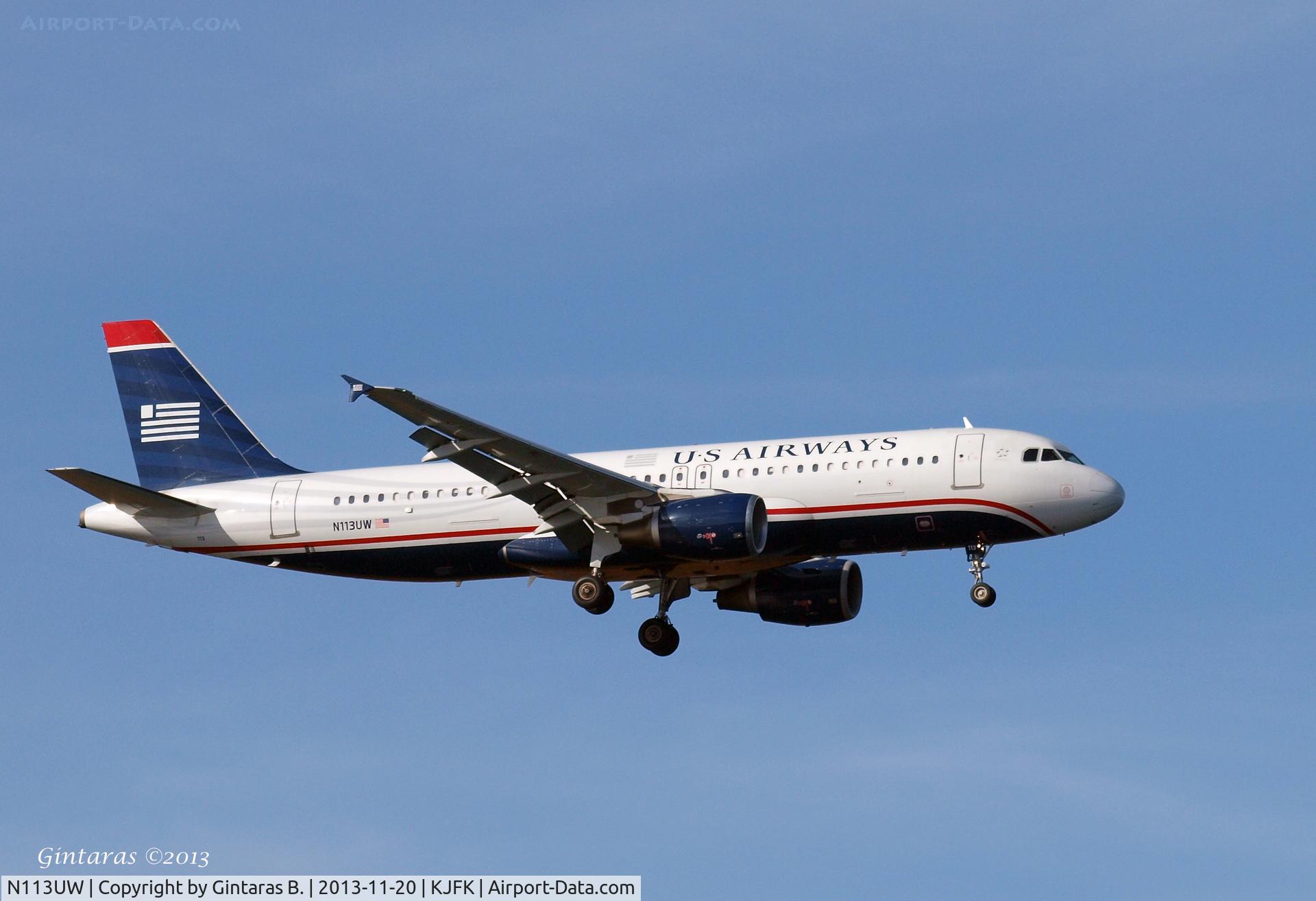 N113UW, 1999 Airbus A320-214 C/N 1141, Going To A Landing on 4R, JFK