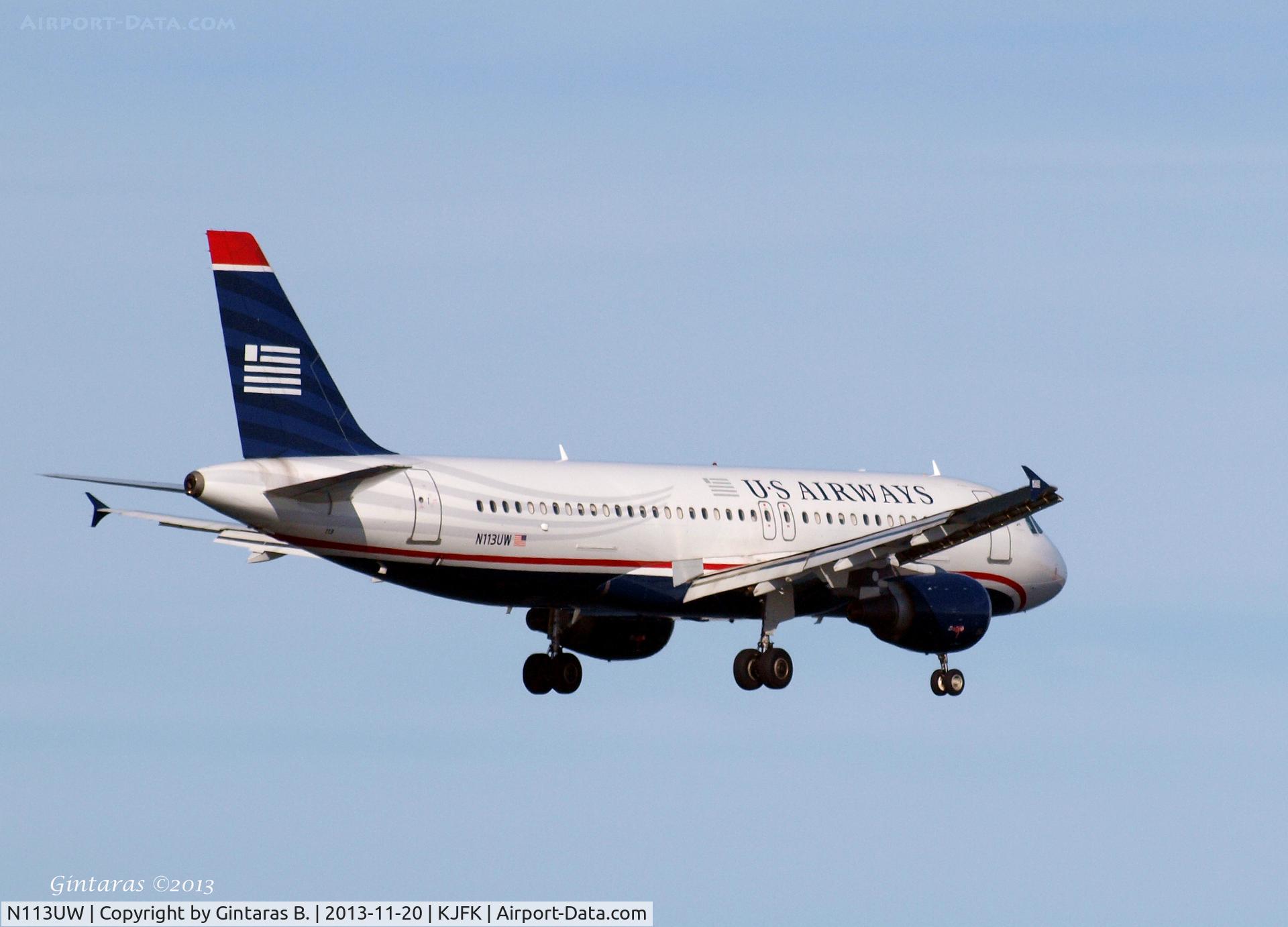 N113UW, 1999 Airbus A320-214 C/N 1141, Going To A Landing on 4R, JFK