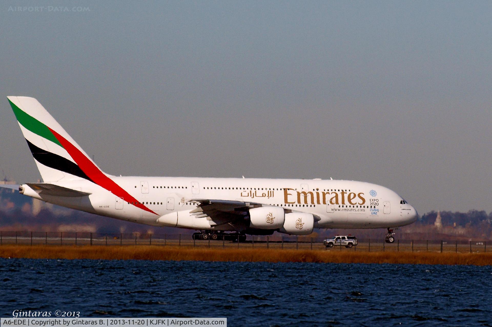 A6-EDE, 2008 Airbus A380-861 C/N 017, Ready for take-off, RWY 4L, JFK...